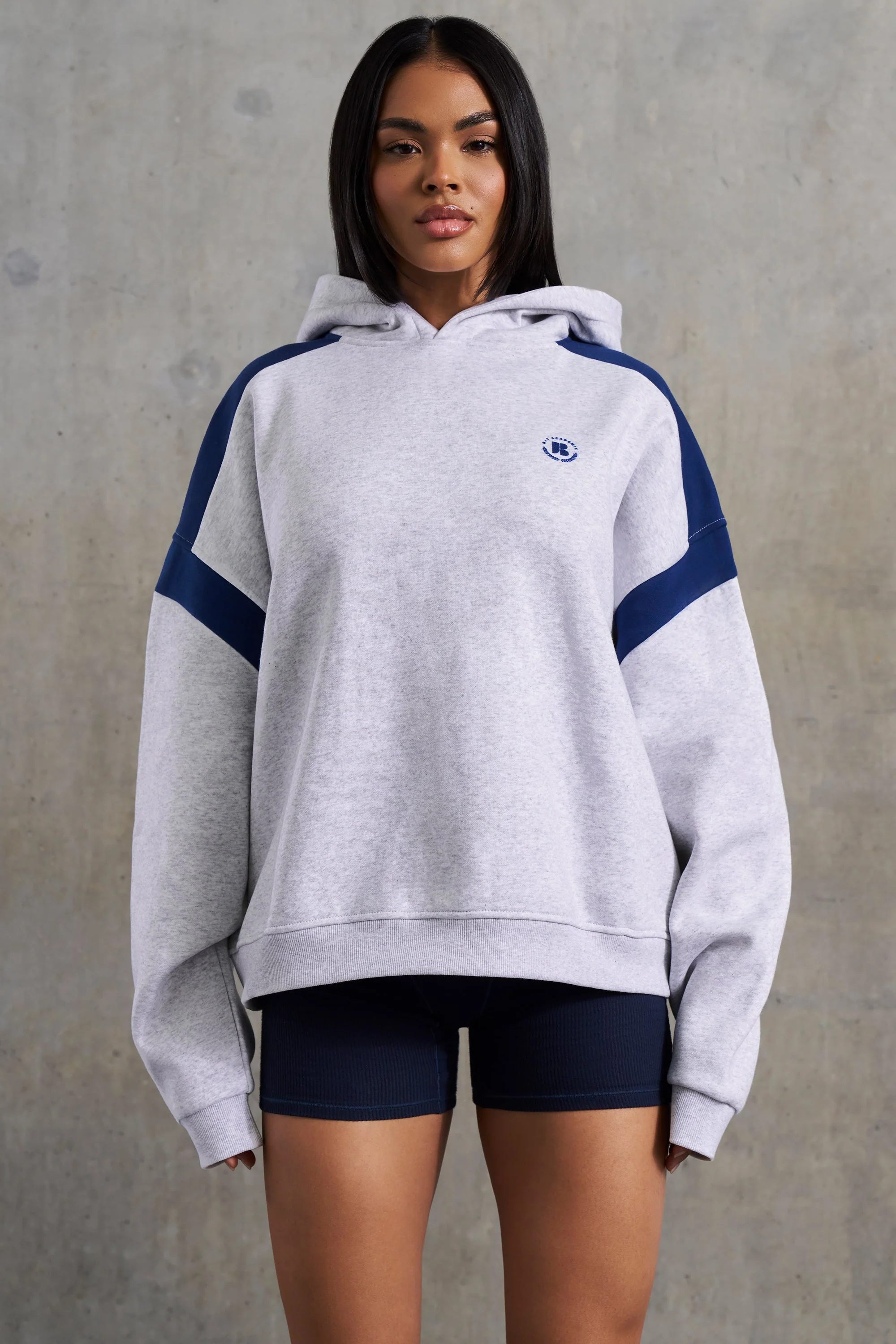 Cotton Fleece Oversized Hoodie in Heather Grey - Image 4