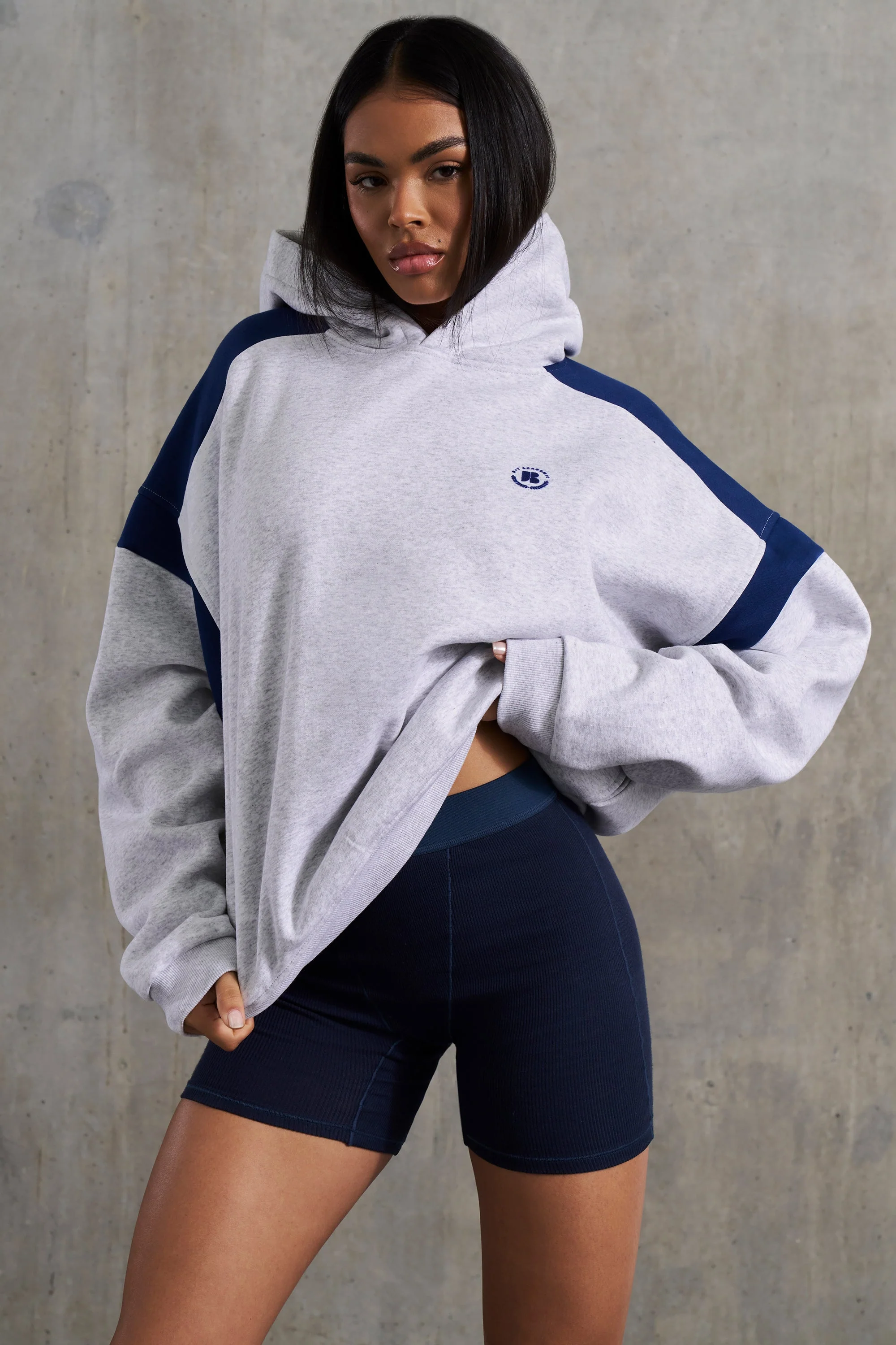 Cotton Fleece Oversized Hoodie in Heather Grey - Image 7
