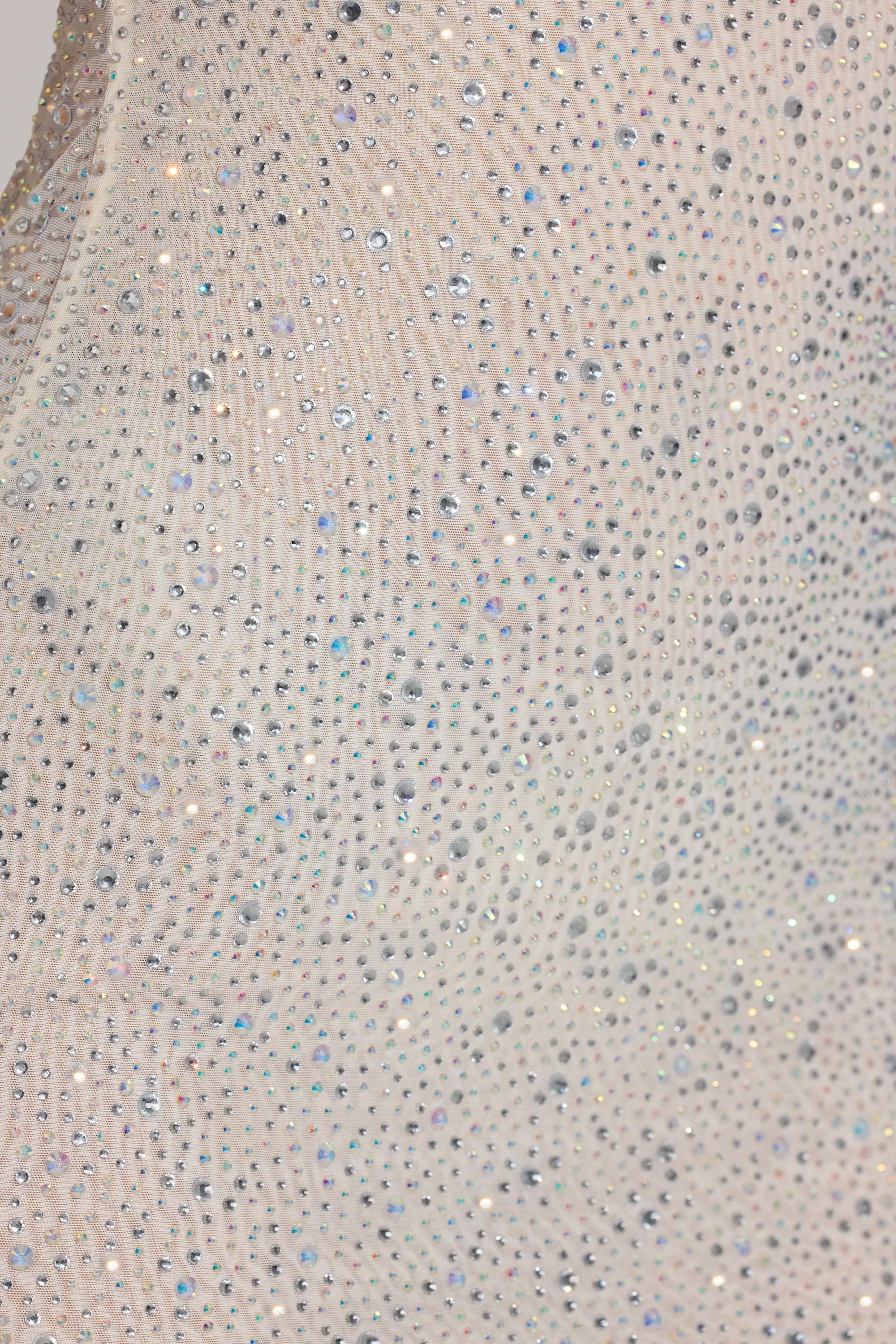 Embellished Bodycon Mini Dress in White - Image 5