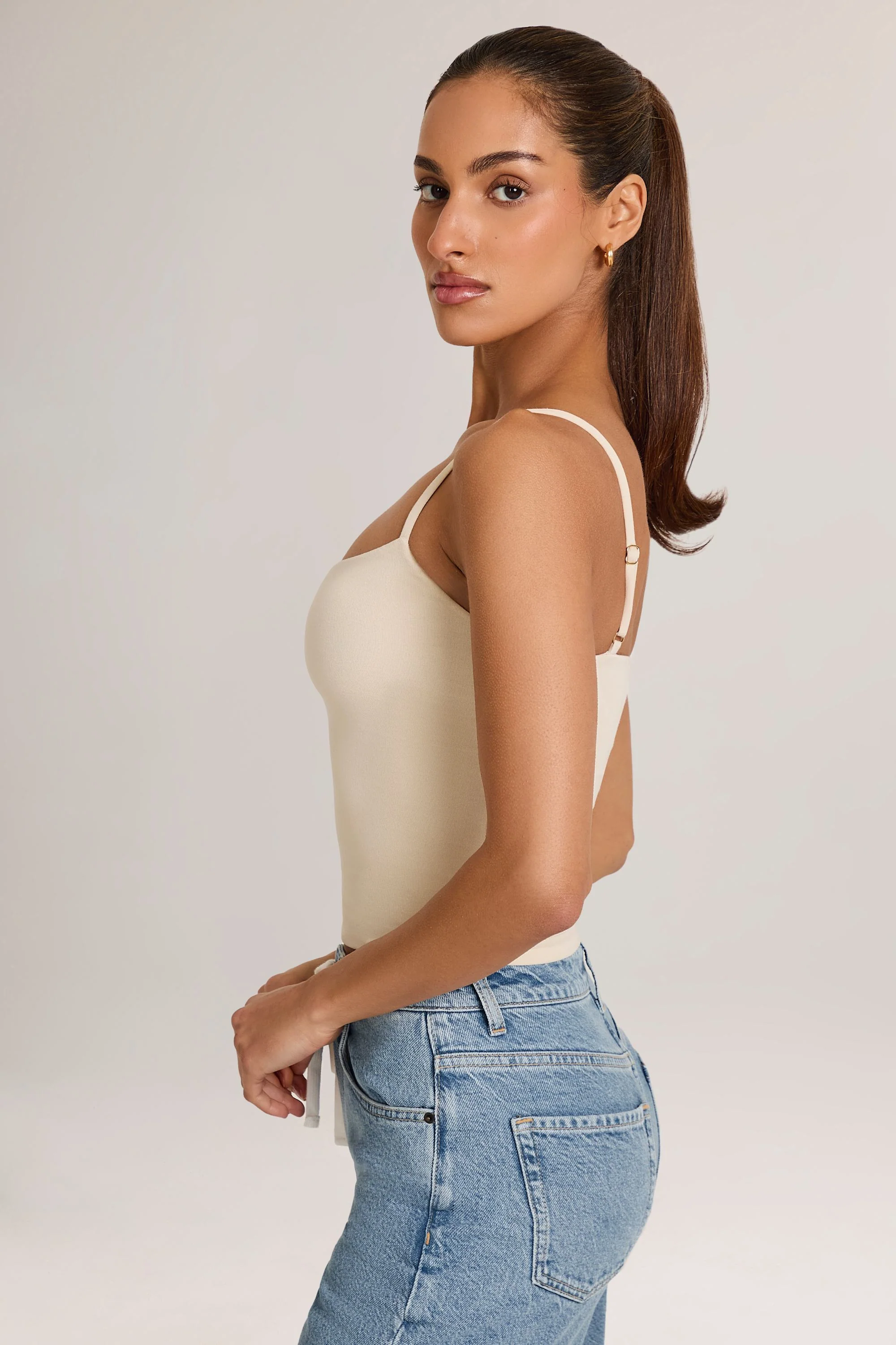 Modal Scoop-Neck Tank Top in Ivory - Image 3