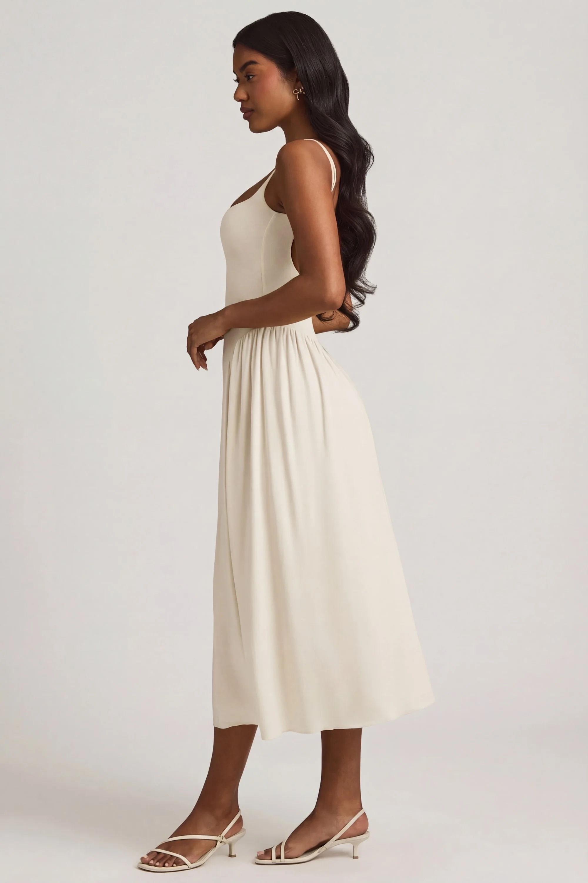 Modal A-Line Midaxi Dress in Ivory - Image 3