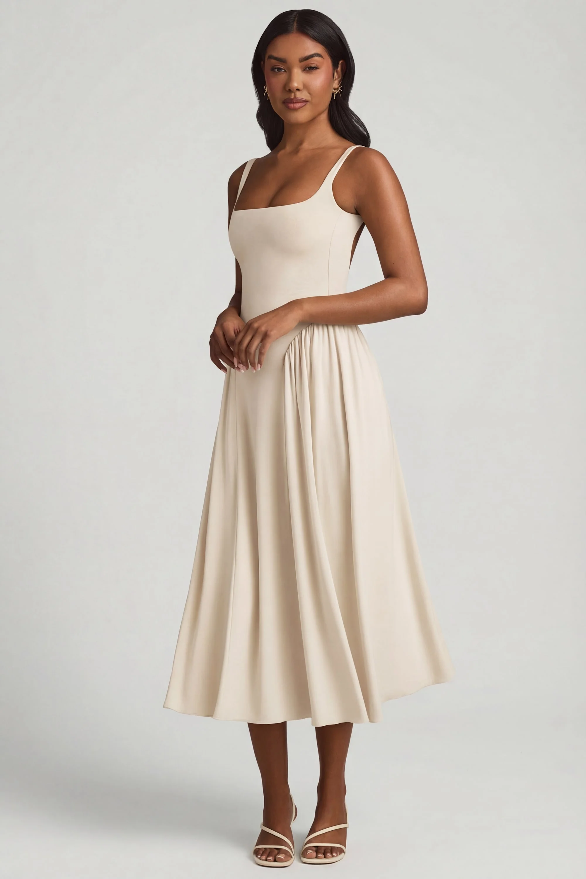Modal A-Line Midaxi Dress in Ivory - Image 8