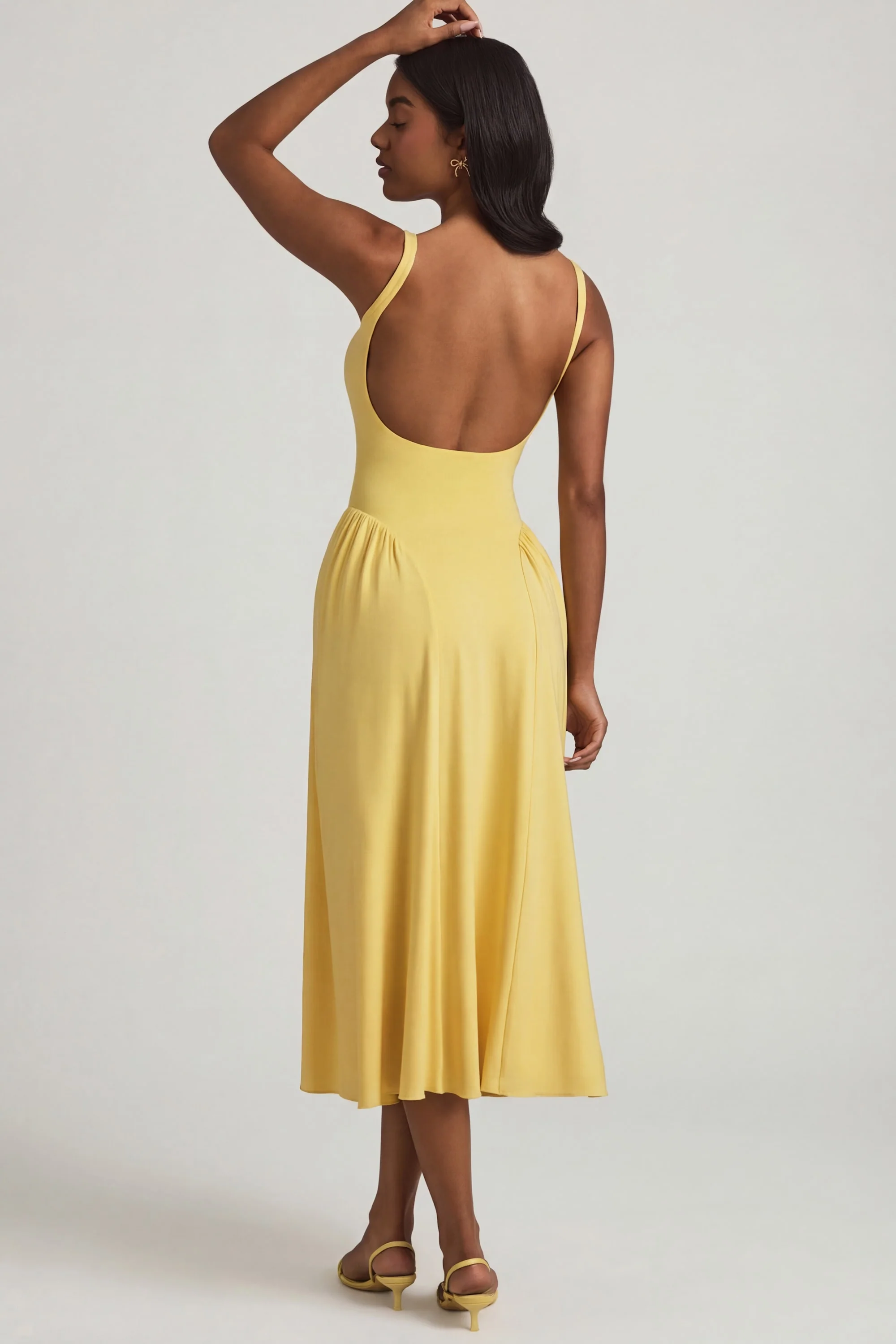 Modal A-Line Midaxi Dress in Pastel Yellow - Image 5