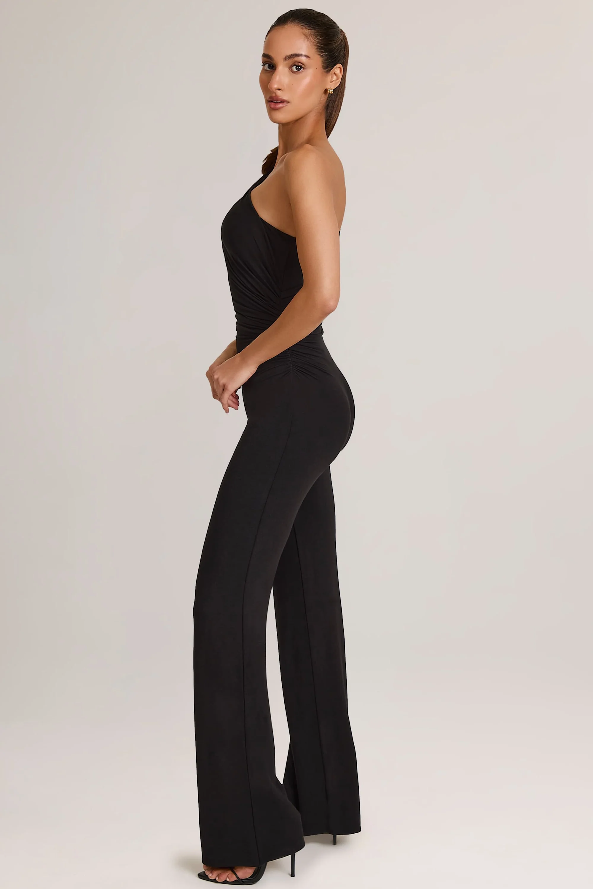Modal One-Shoulder Jumpsuit in Black - Image 3