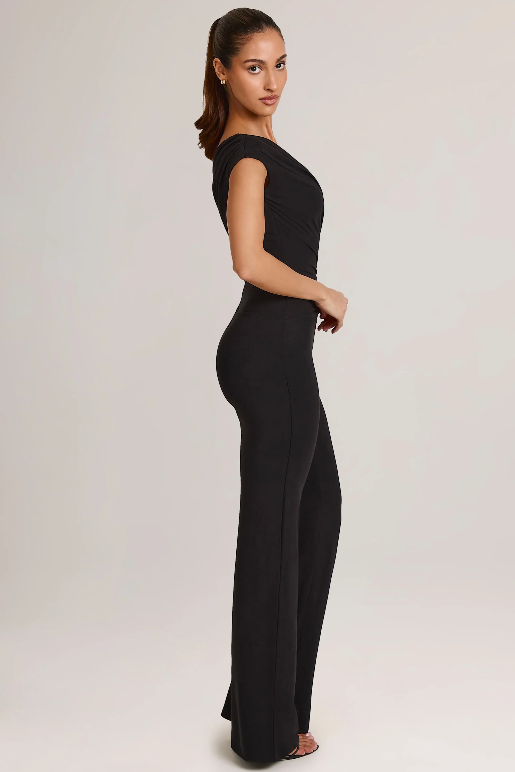 Modal One-Shoulder Jumpsuit in Black - Image 5