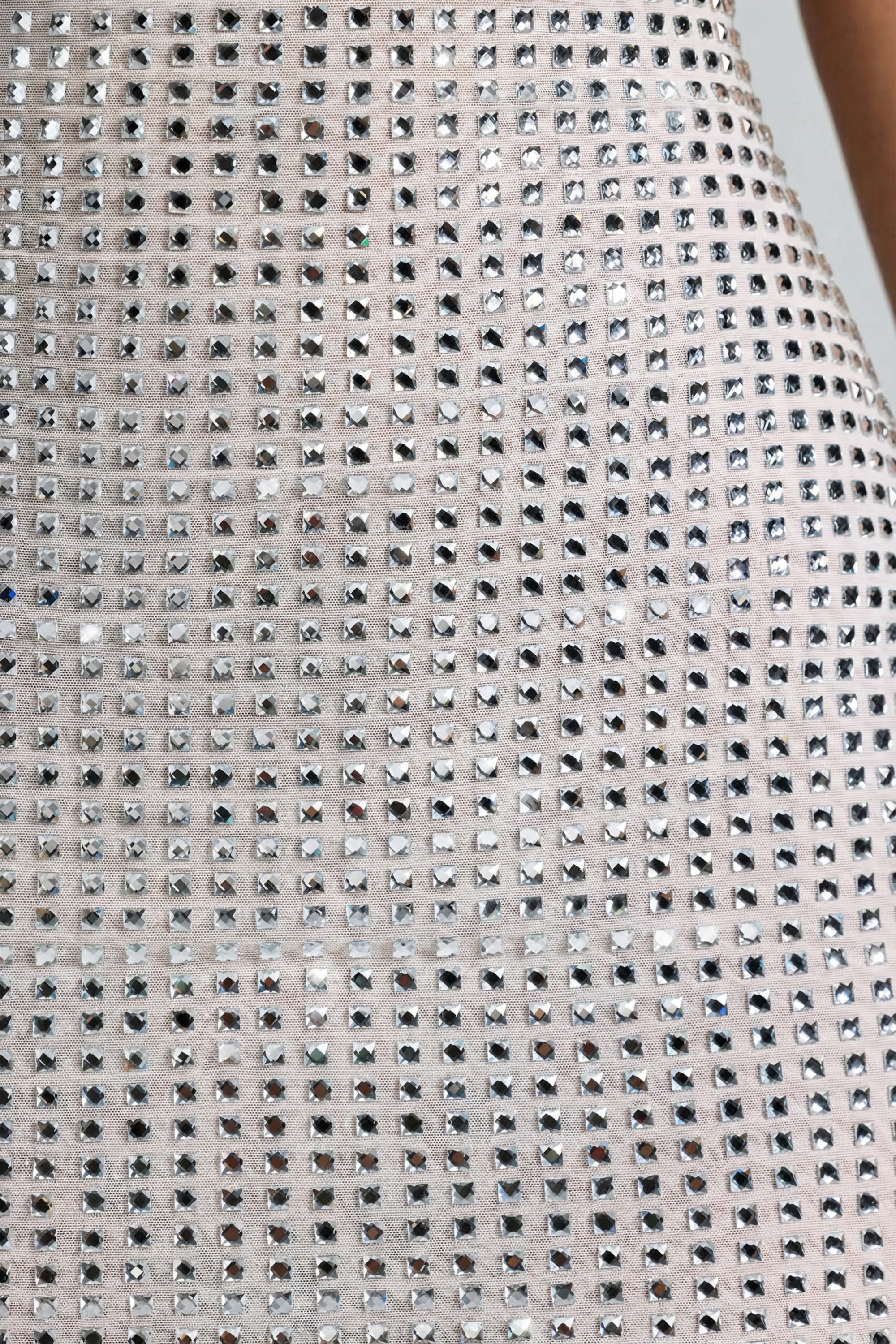 Embellished Halterneck Mini Dress in White - Image 5