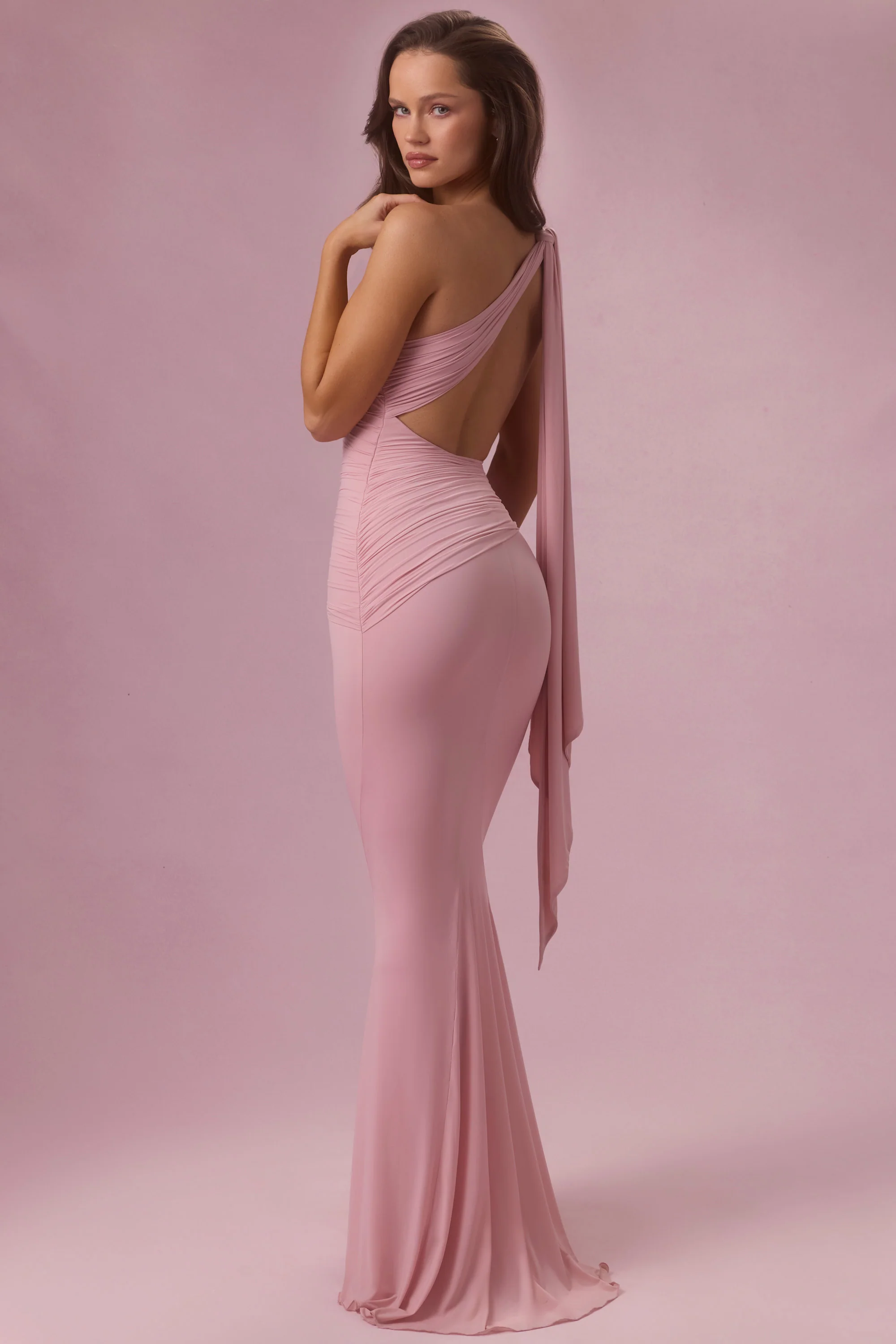 Jersey Bridesmaid Dress in Blush Pink - Image 5