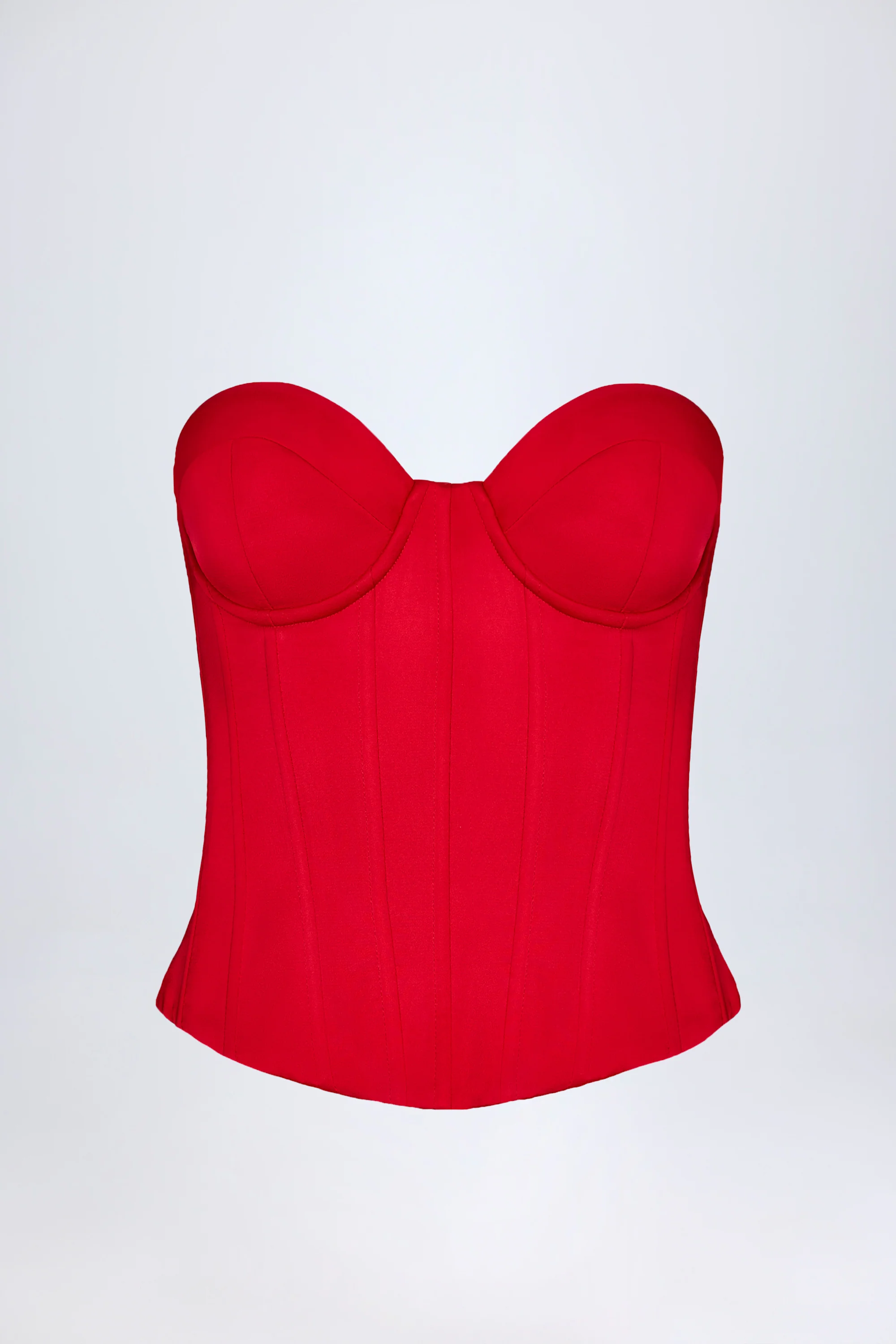 Lace-Up Corset Top in Fire Red - Image 5