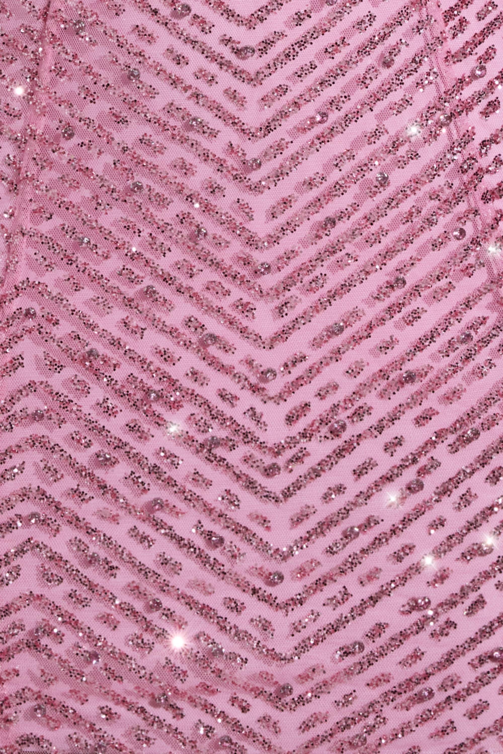 Embellished Halterneck Mini Dress in Pink - Image 7