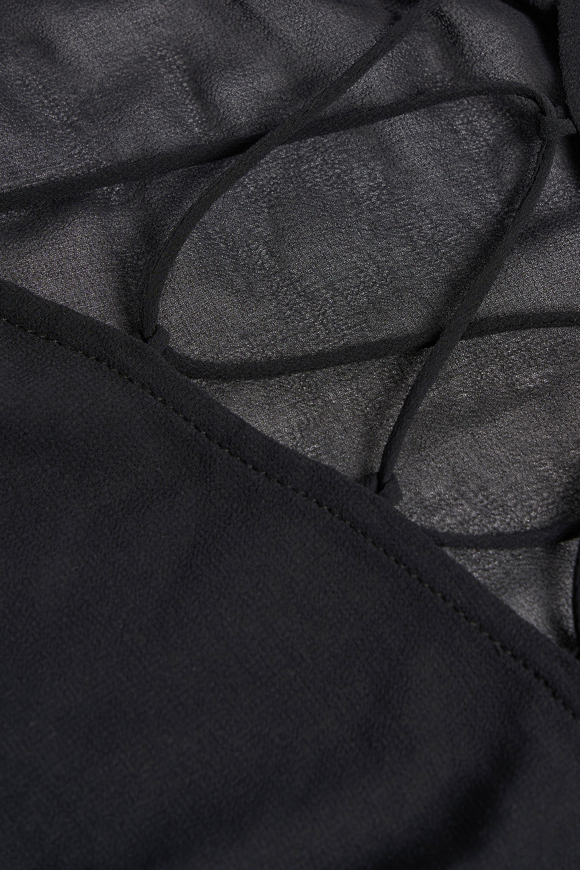 Lace-Up Balloon-Sleeve Mini Dress in Black - Image 4