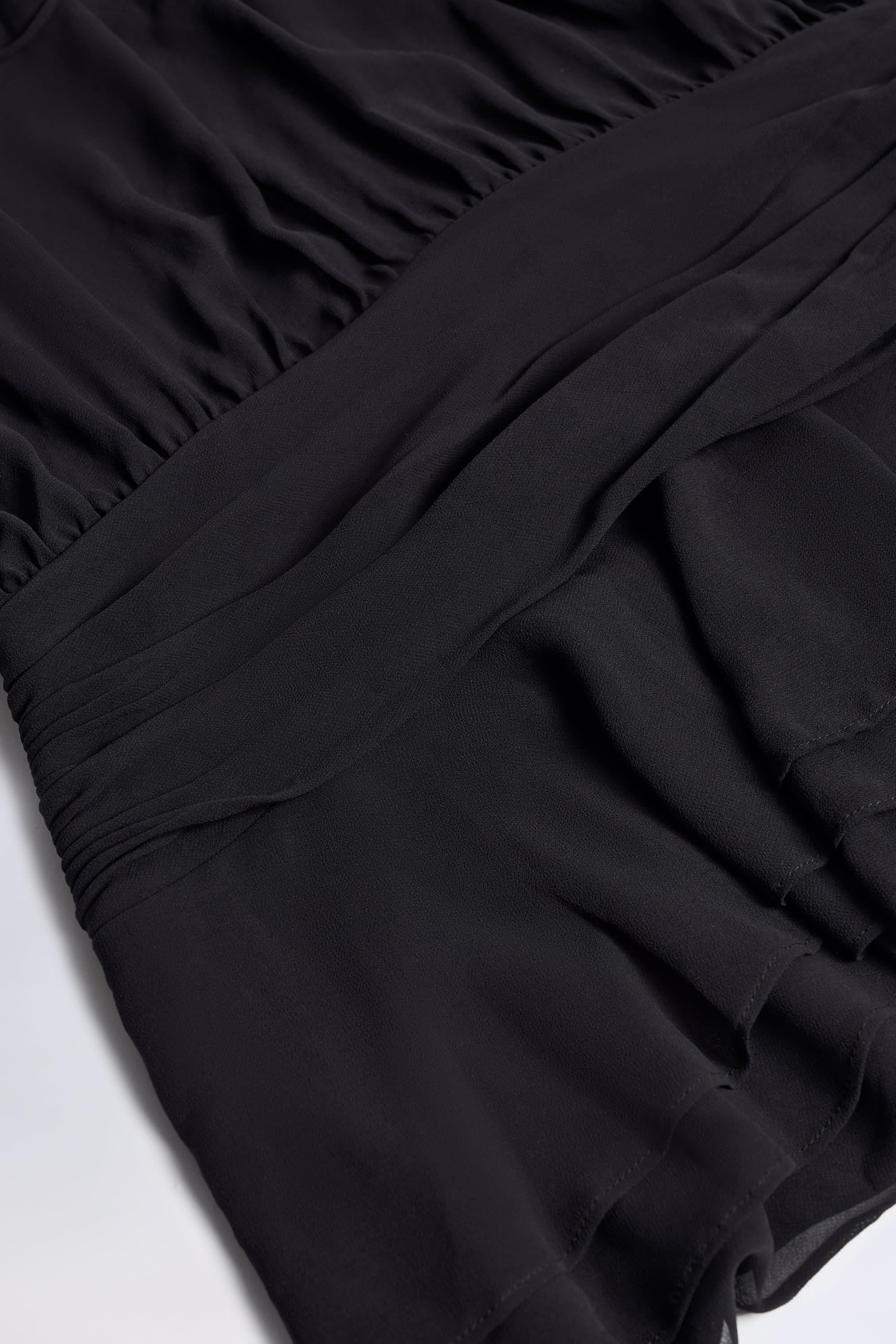Lace-Up Balloon-Sleeve Mini Dress in Black - Image 5