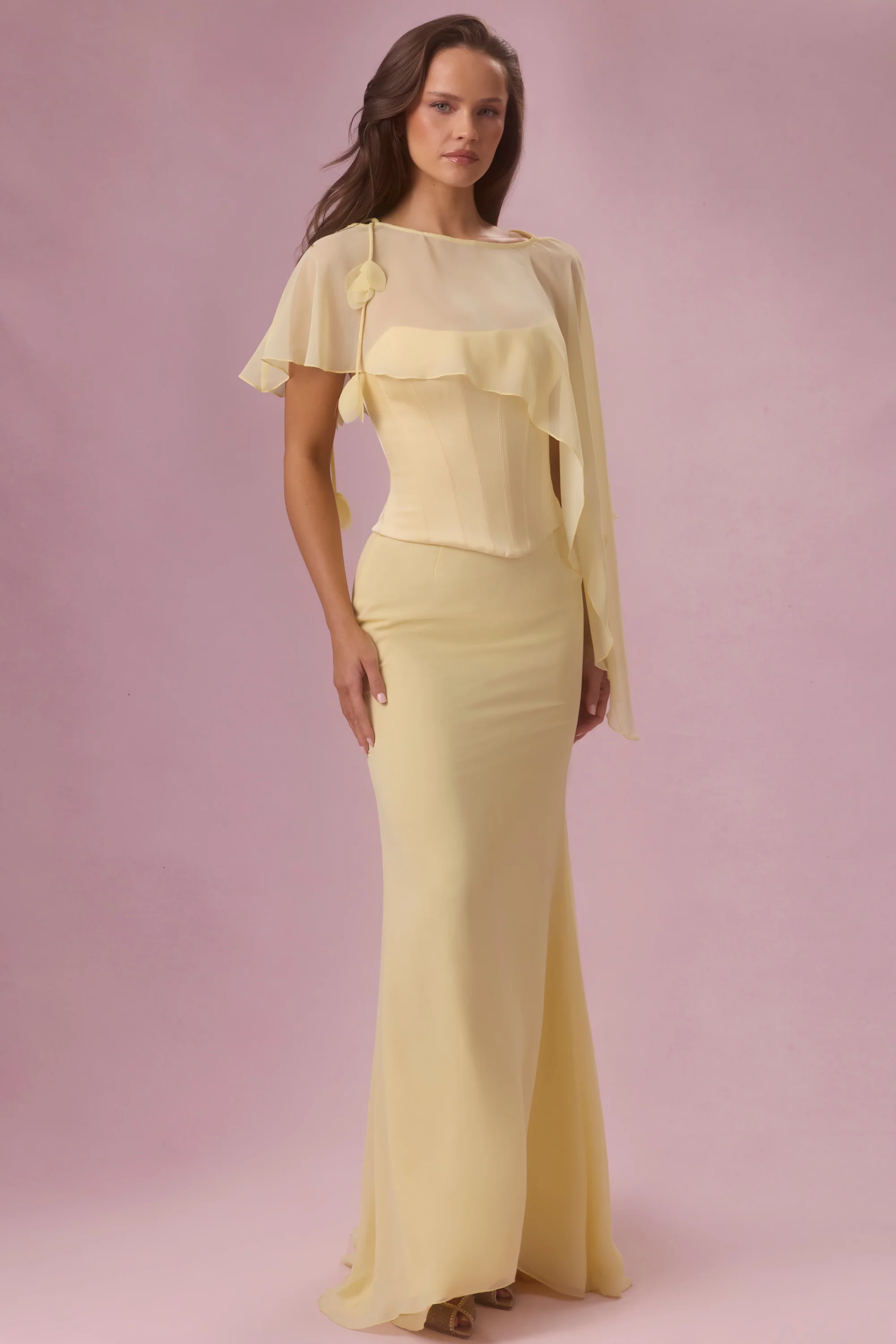 Satin Corset Bridesmaid Dress in Butter Yellow - Image 8