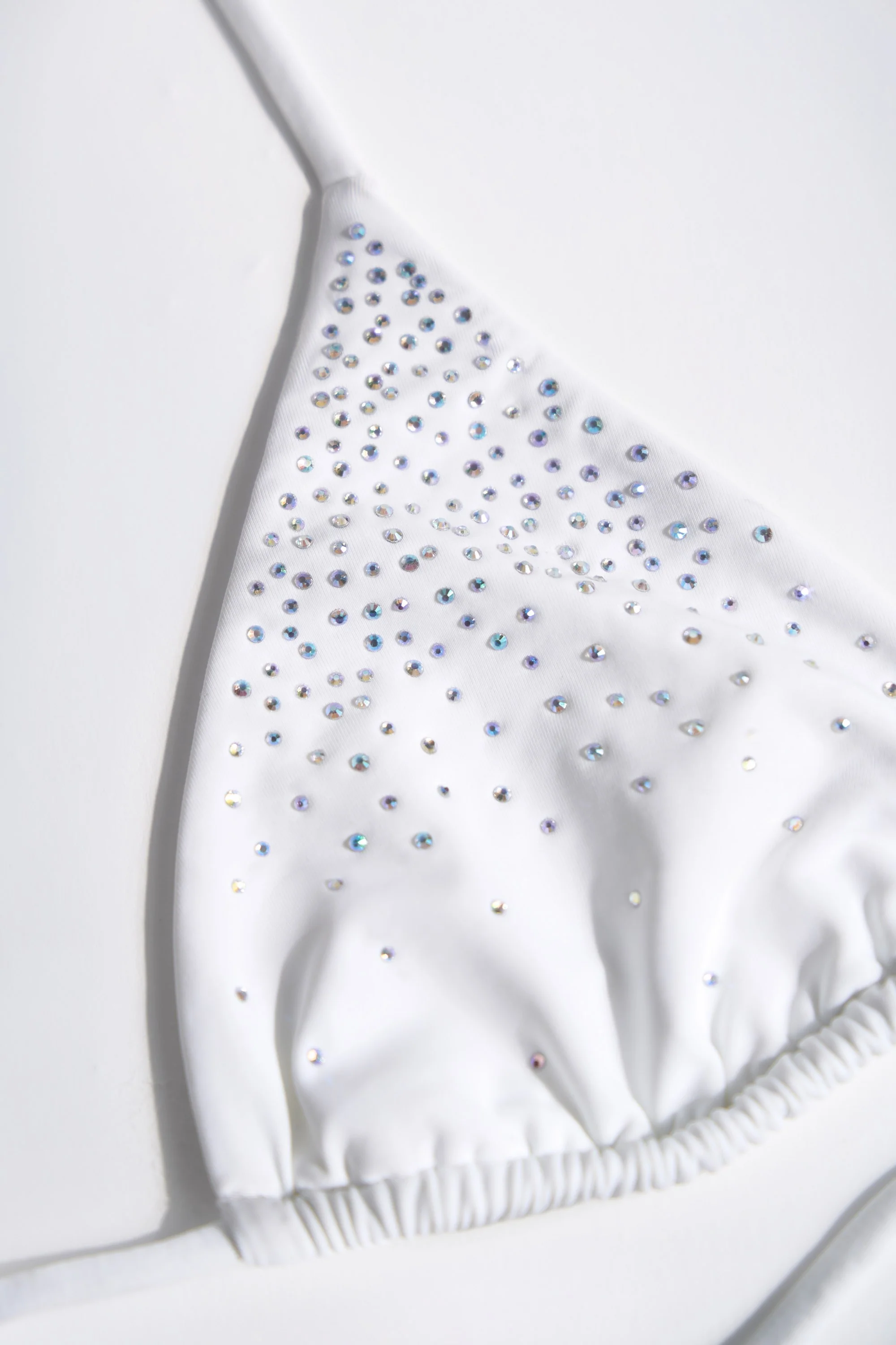 Embellished Triangle Bikini Top in White - Image 4