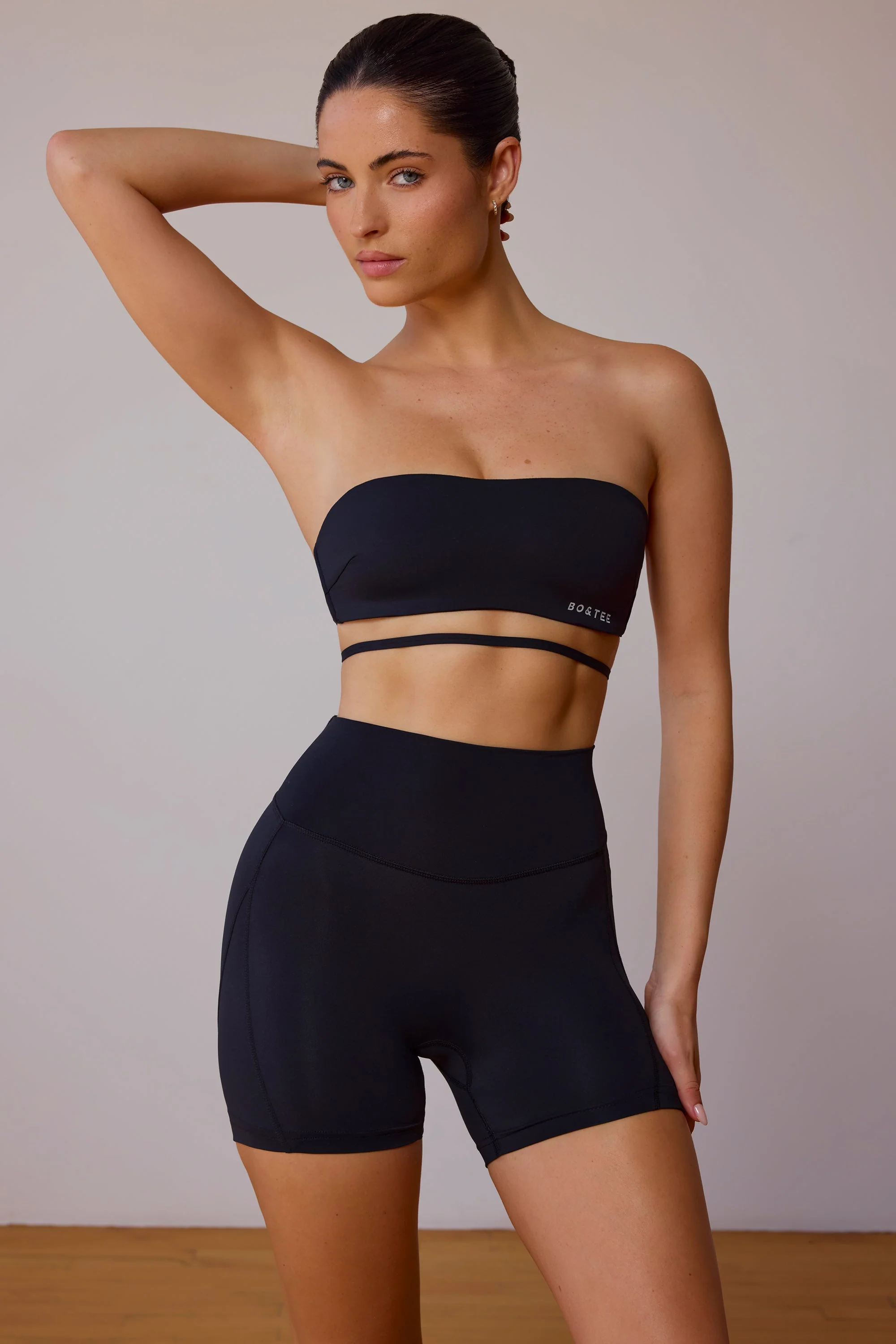 Cross-Back Bandeau Bra in Black - Image 6