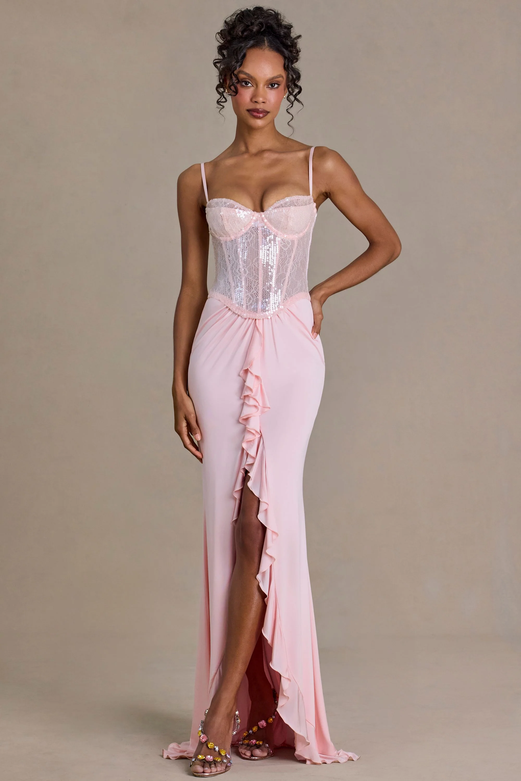 Embellished Lace Corset Gown in Blossom - Image 7