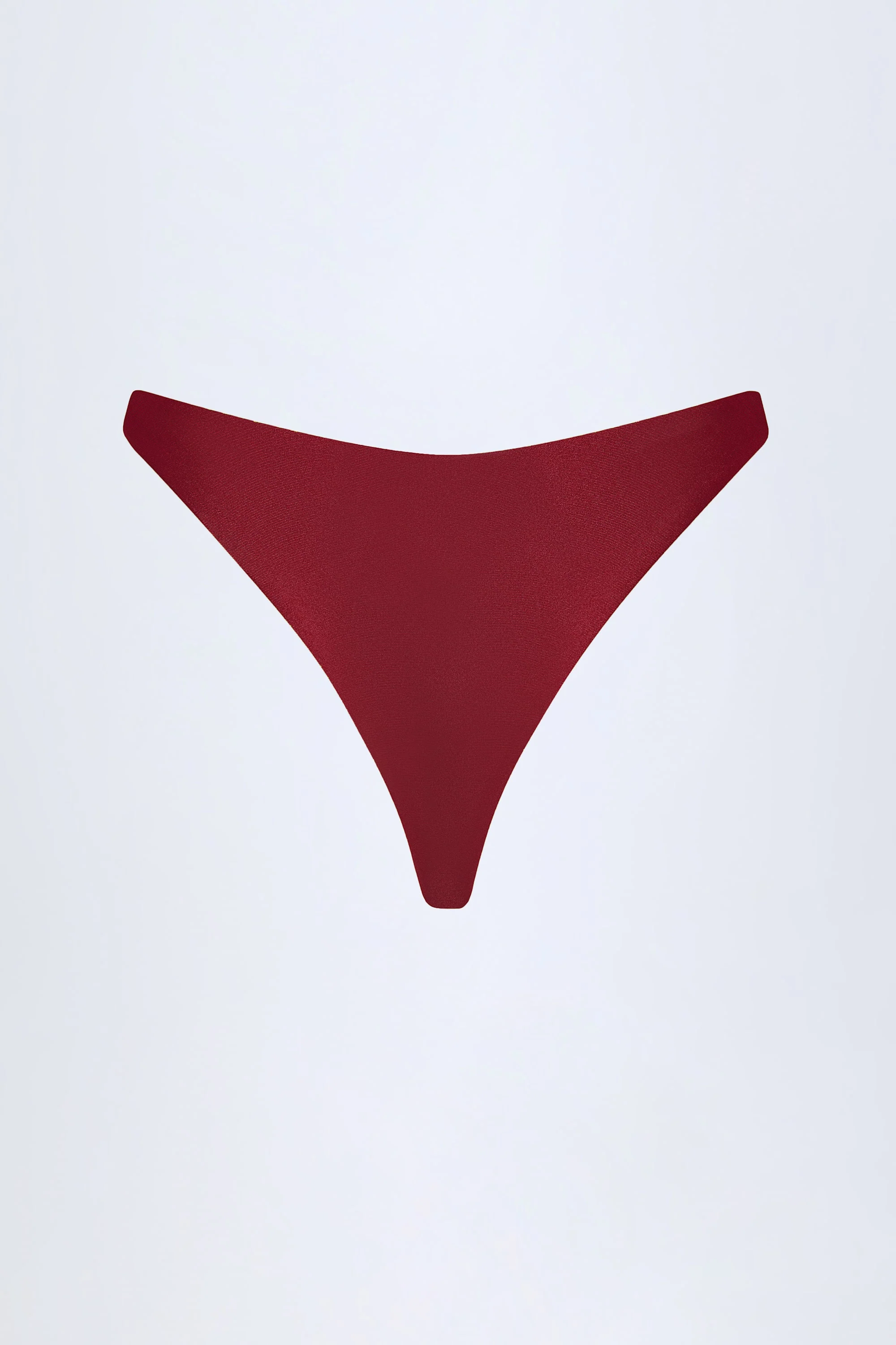 Bead-Embellished Cheeky Bikini Bottoms in Dark Cherry - Image 4