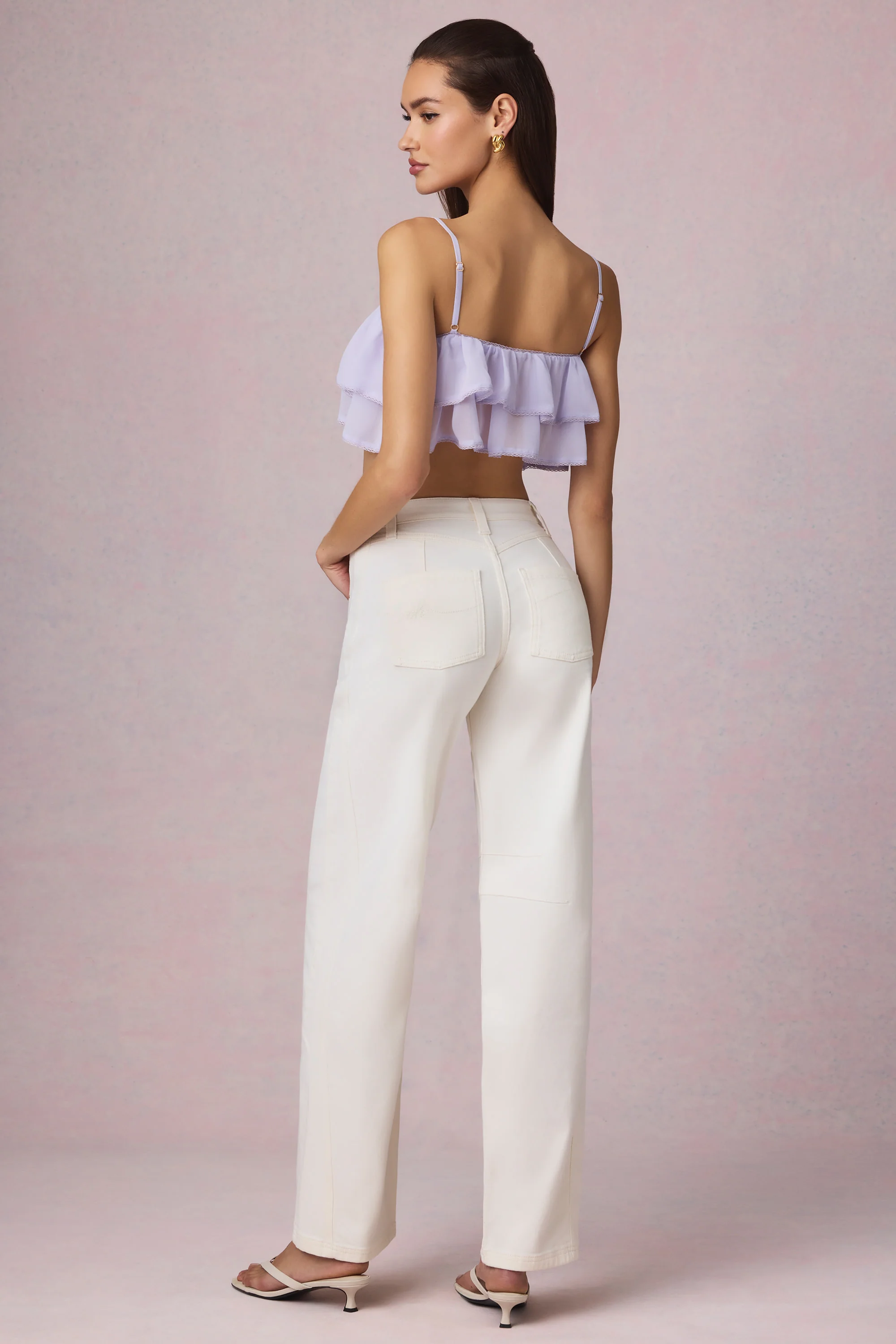Mid-Rise Barrel-Leg Jeans in Ecru Wash - Image 2