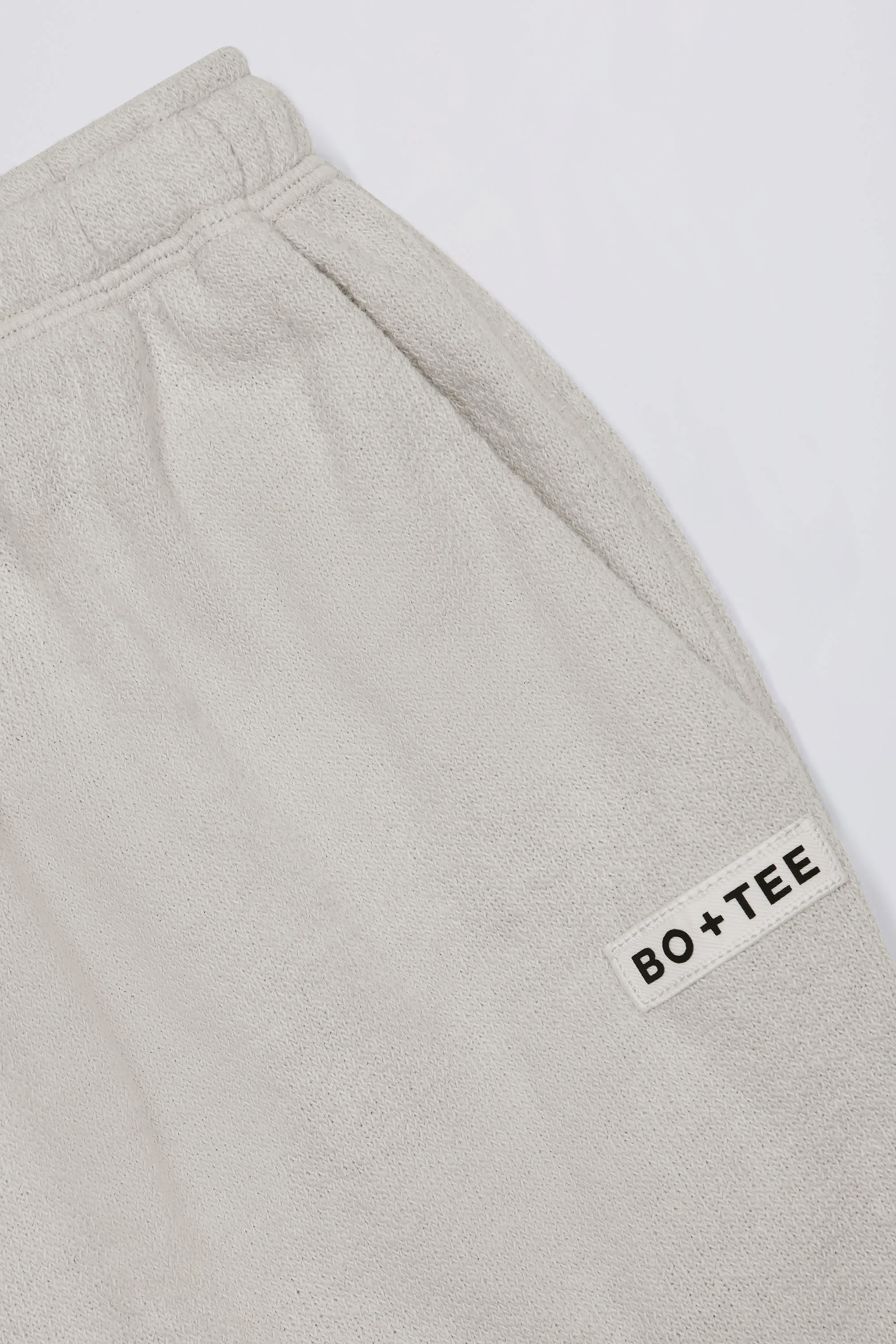 Textured Cotton Button Low-Rise Wide-Leg Joggers in Light Grey - Image 6