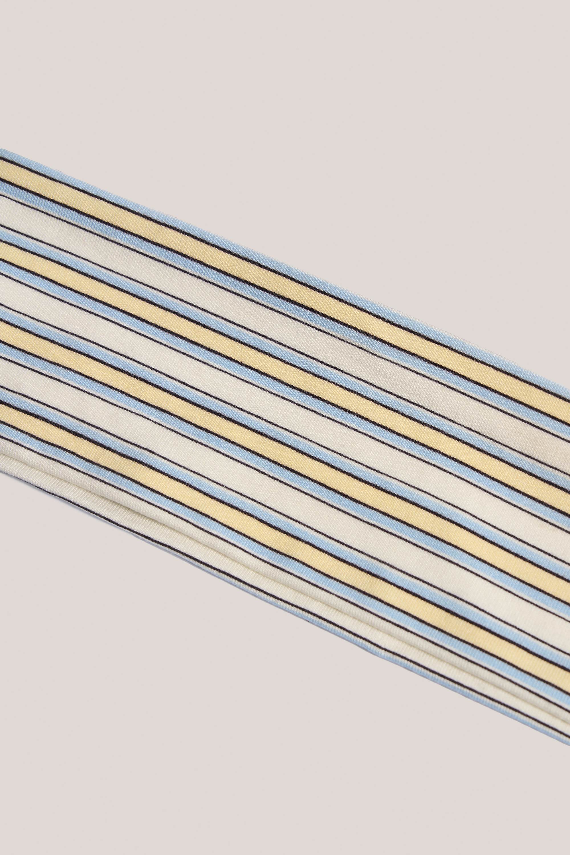 Modal Ribbed Headband in Blue & Yellow Stripe - Image 4