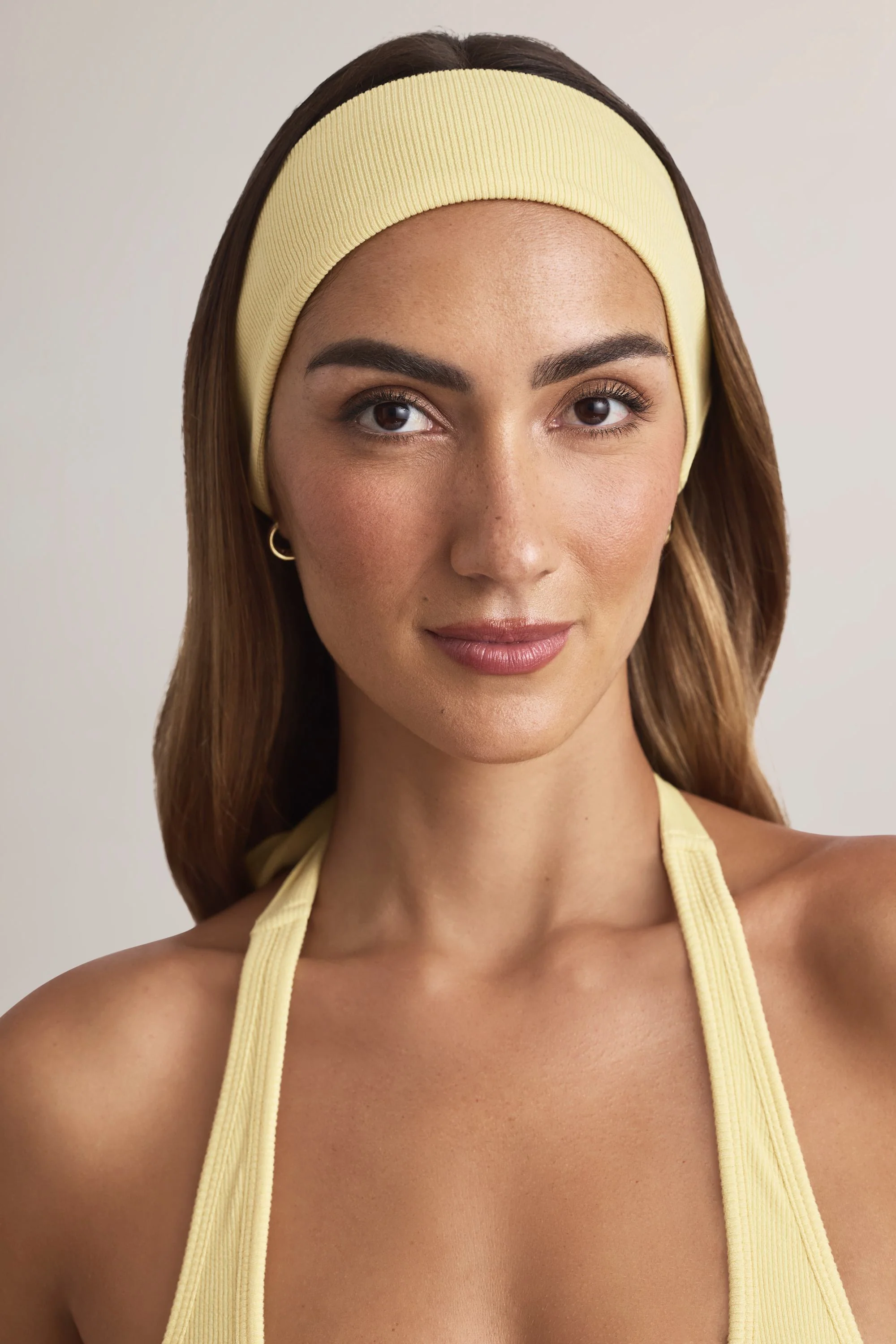 Modal Ribbed Headband in Lemon Sherbet - Image 2