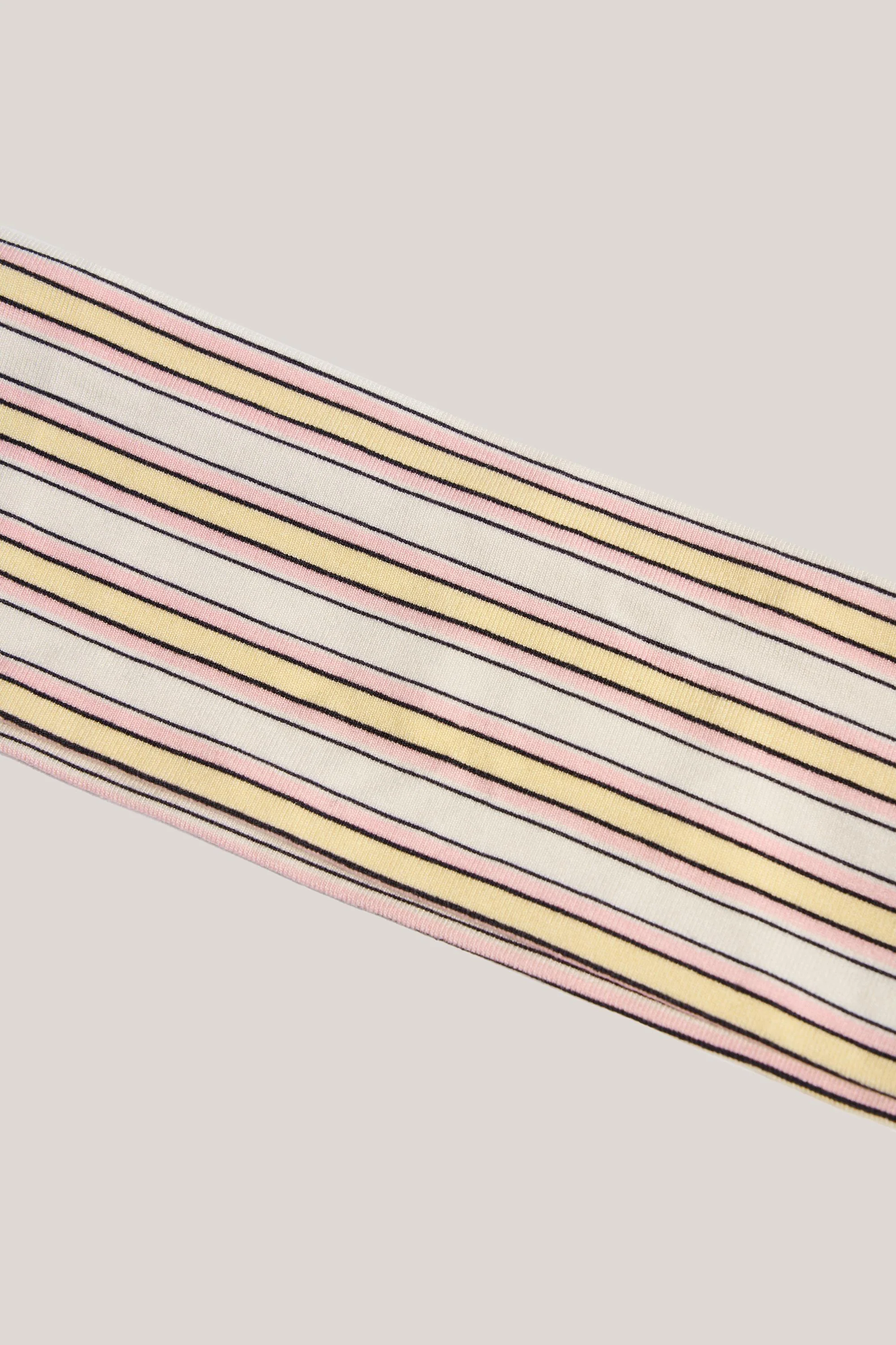 Modal Ribbed Headband in Pink & Yellow Stripe - Image 4