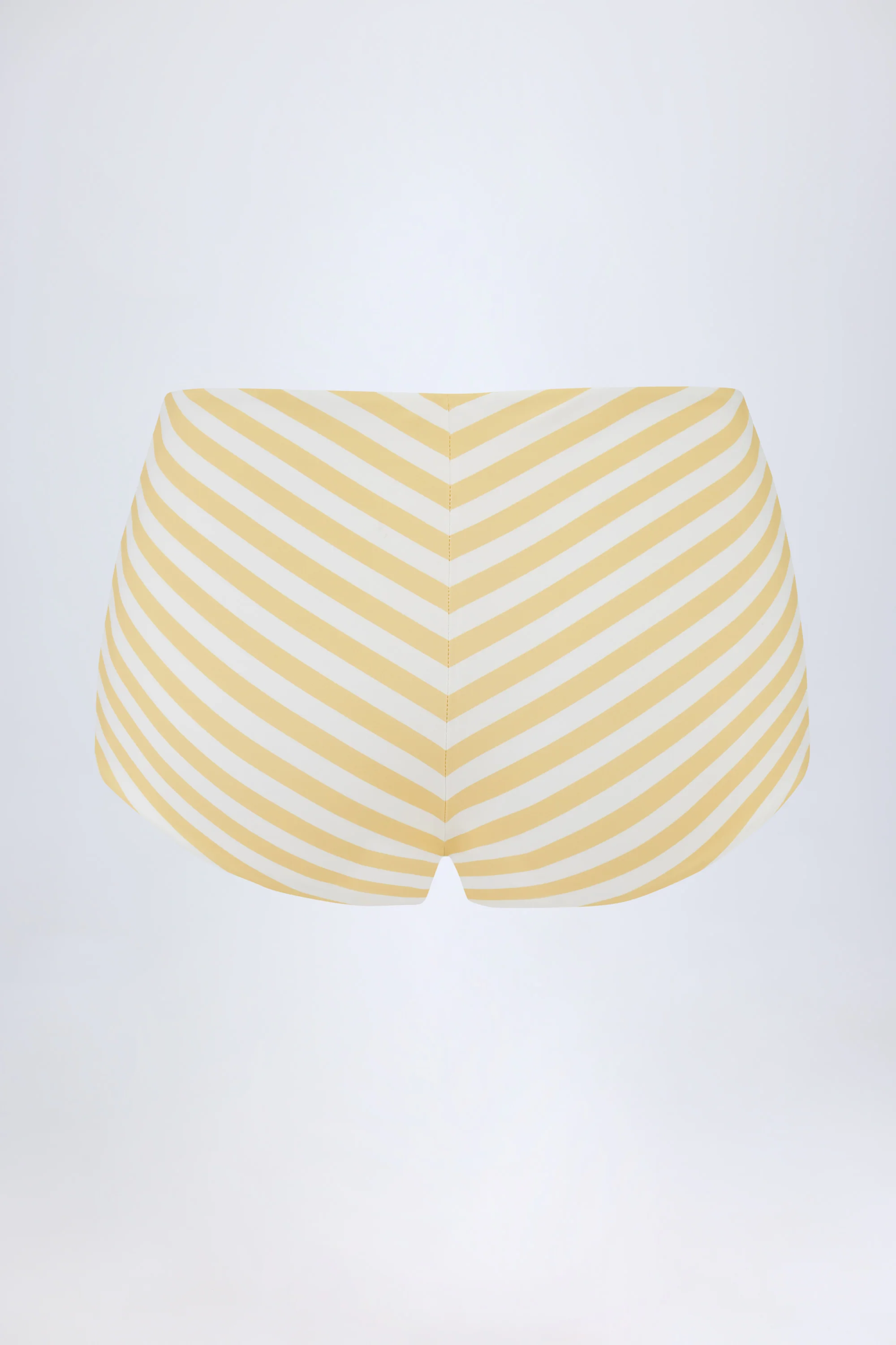 Mid-Rise Hot Pants in Lemon Yellow Stripe - Image 3