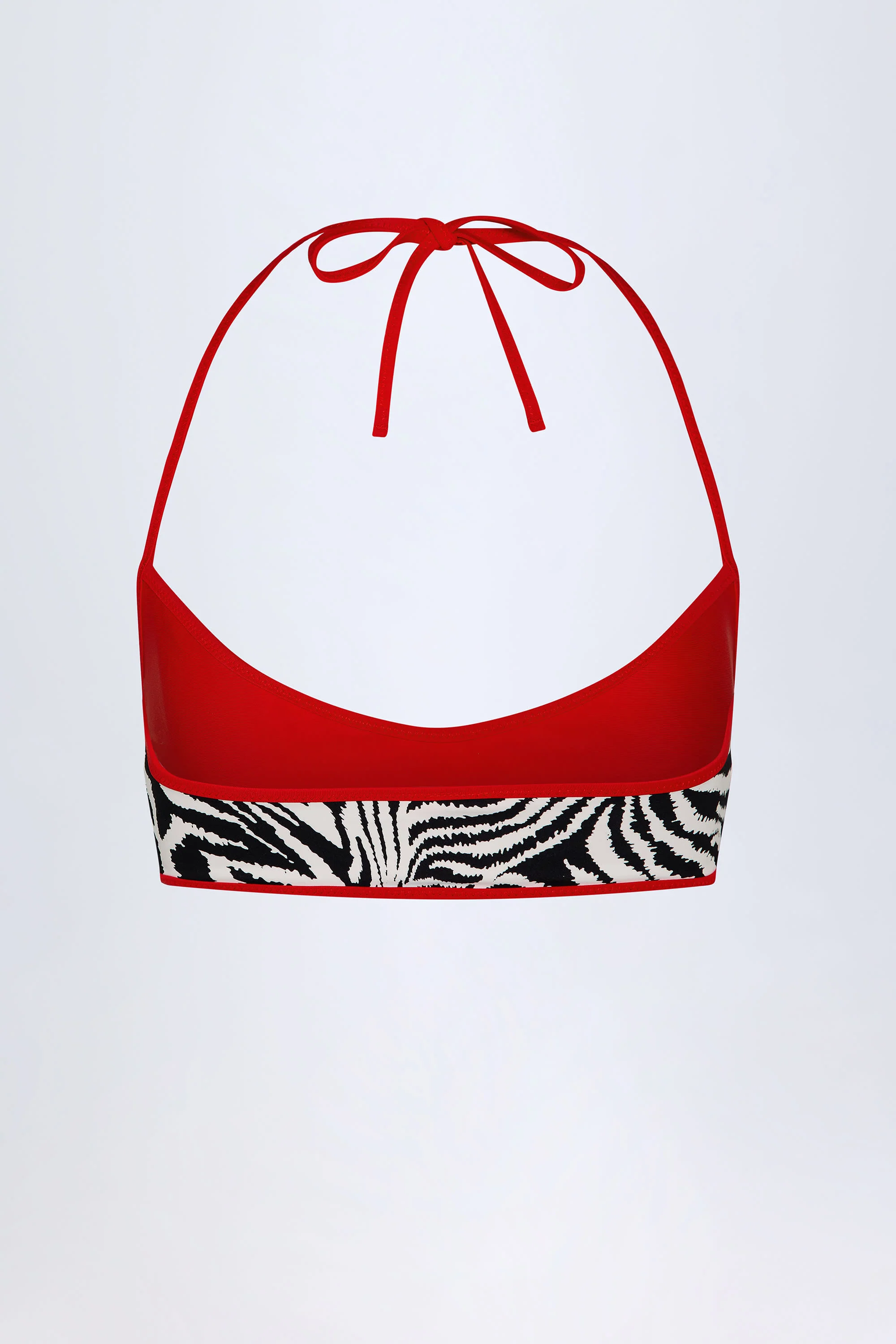 Reversible Halterneck Bikini Top in Zebra Print - Image 6