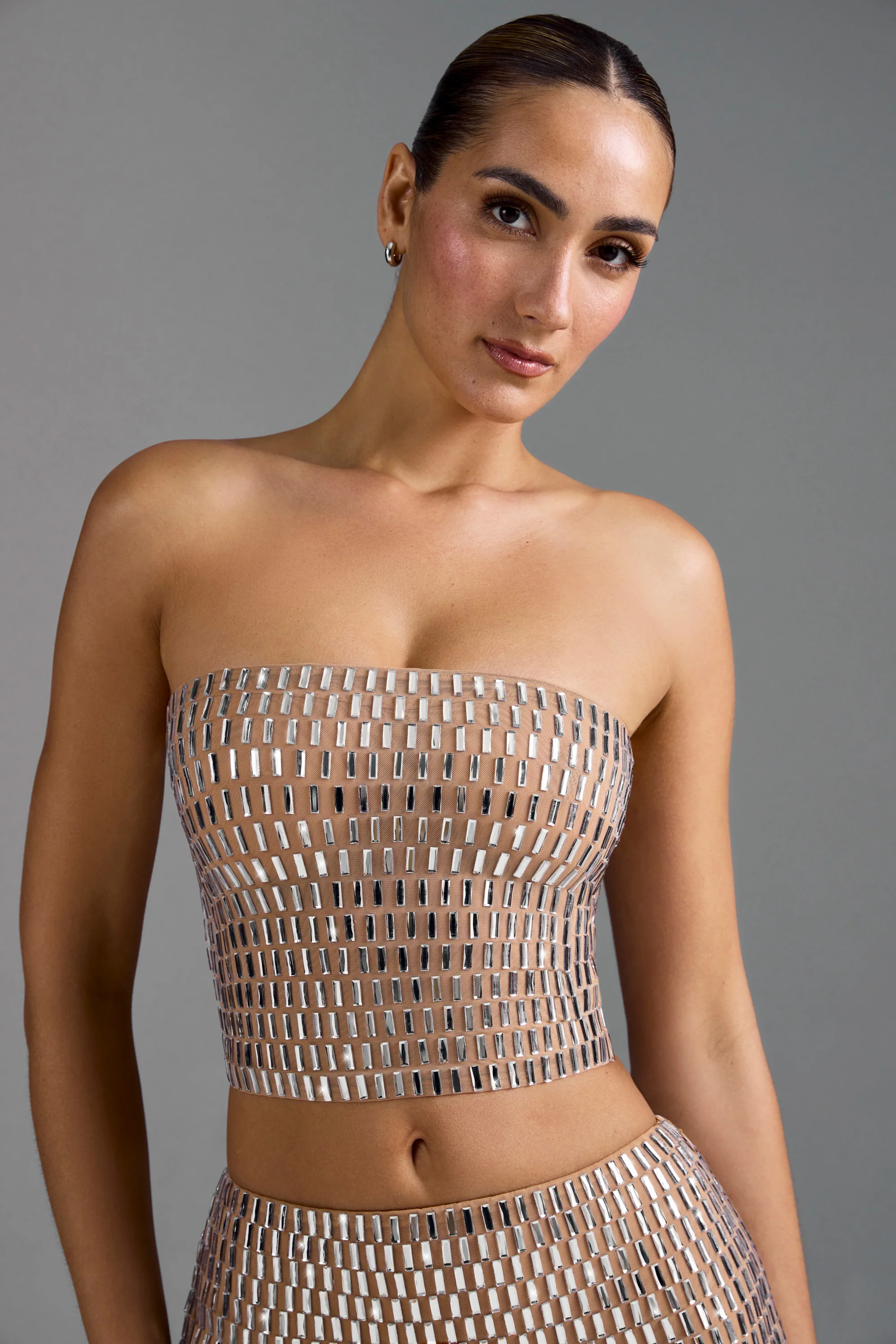 Embellished Bandeau Top in Almond - Image 5