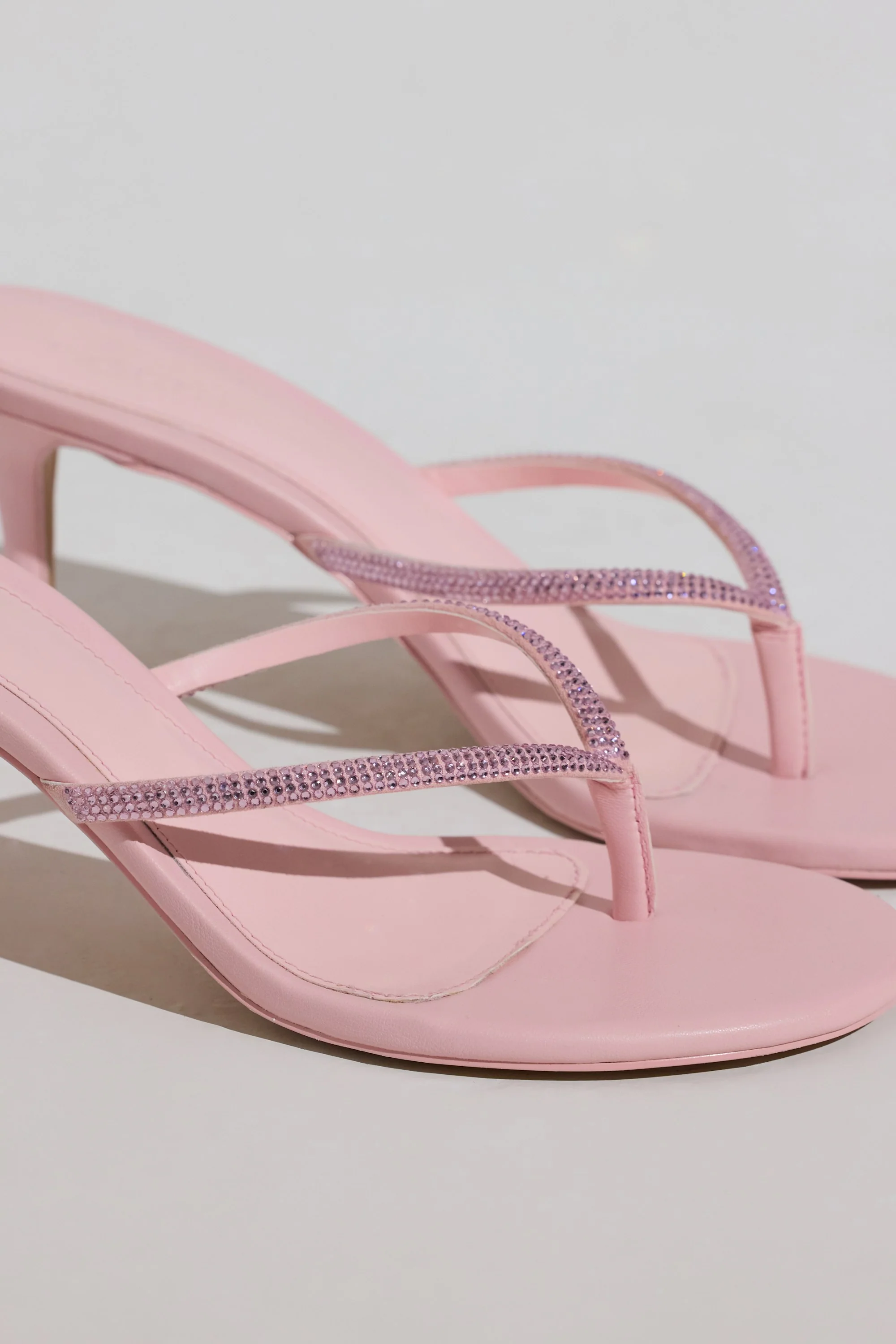 Heeled Sandal in Blush Pink - Image 2