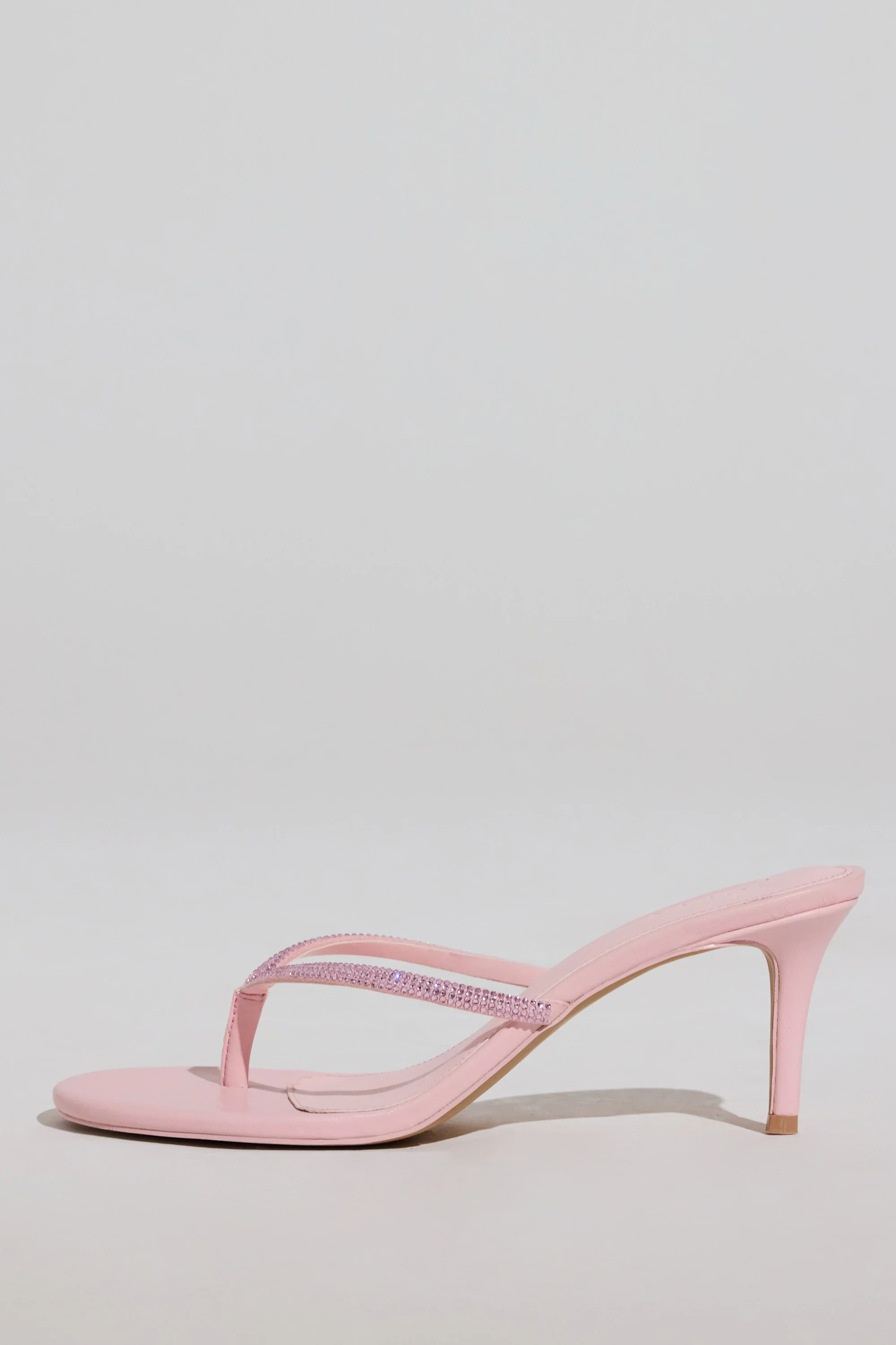 Heeled Sandal in Blush Pink - Image 3