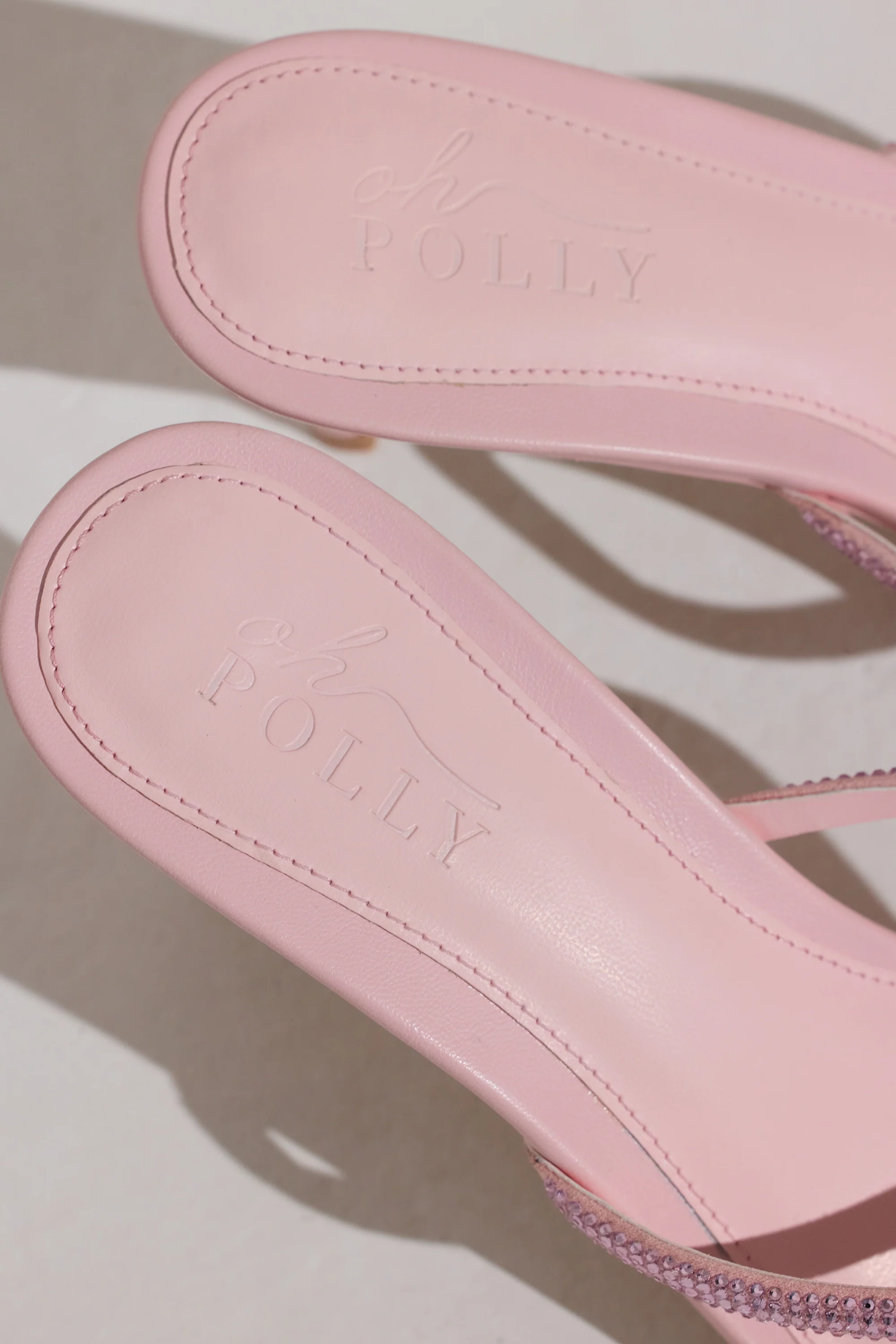 Heeled Sandal in Blush Pink - Image 4