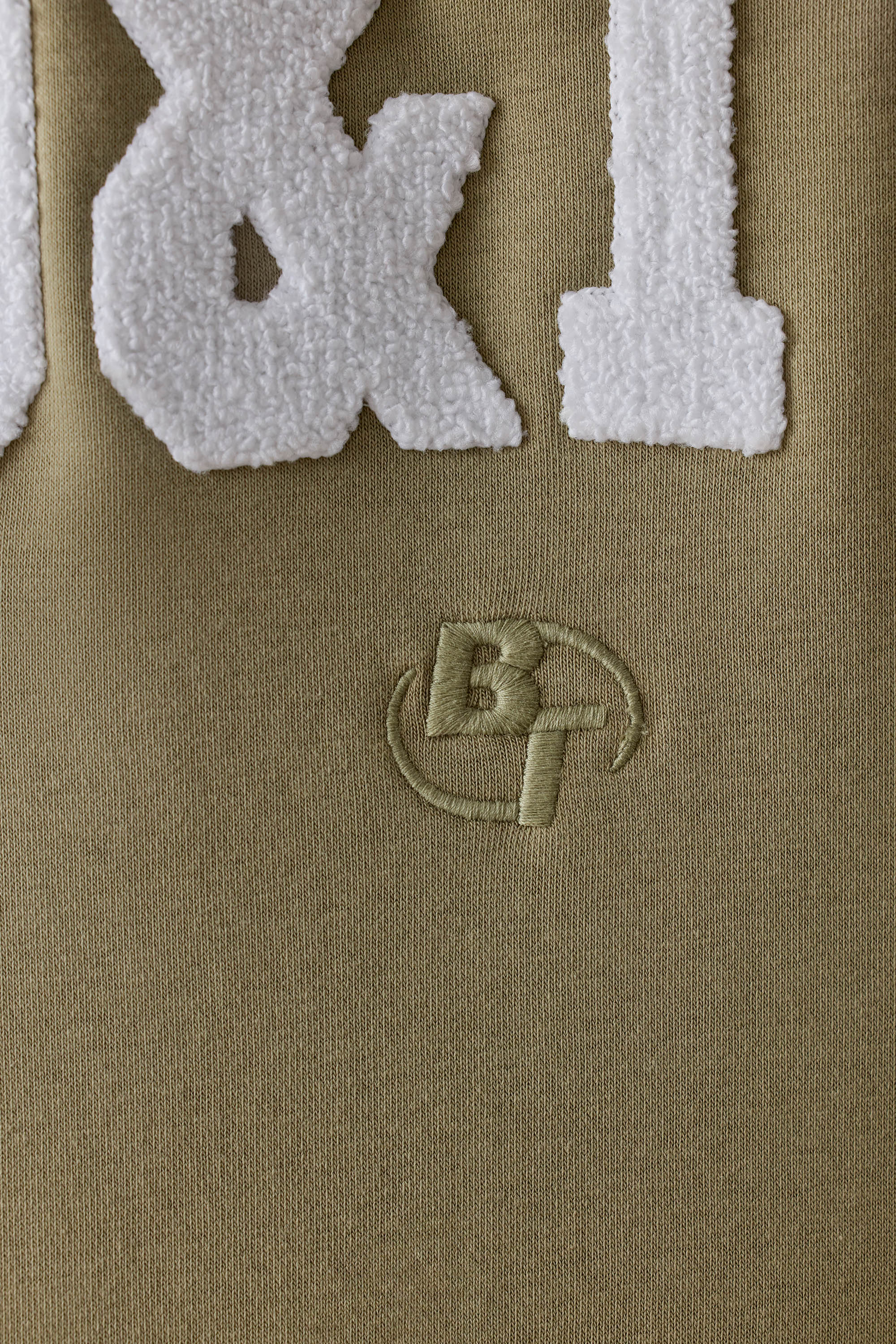 Oversized Hooded Sweatshirt in Soft Olive - Image 4