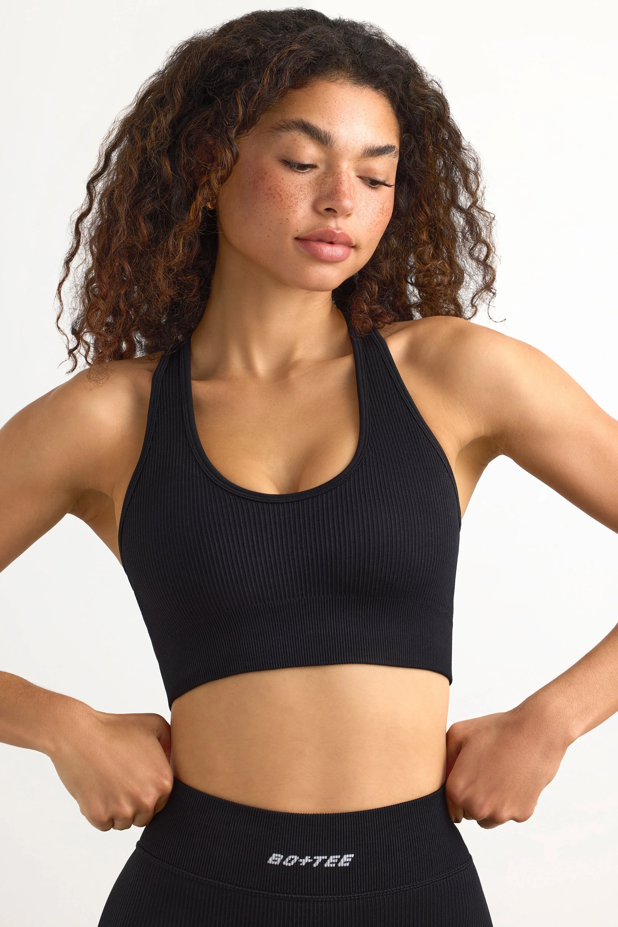 FlexiRib Racerback Sports Bra in Black - Image 6
