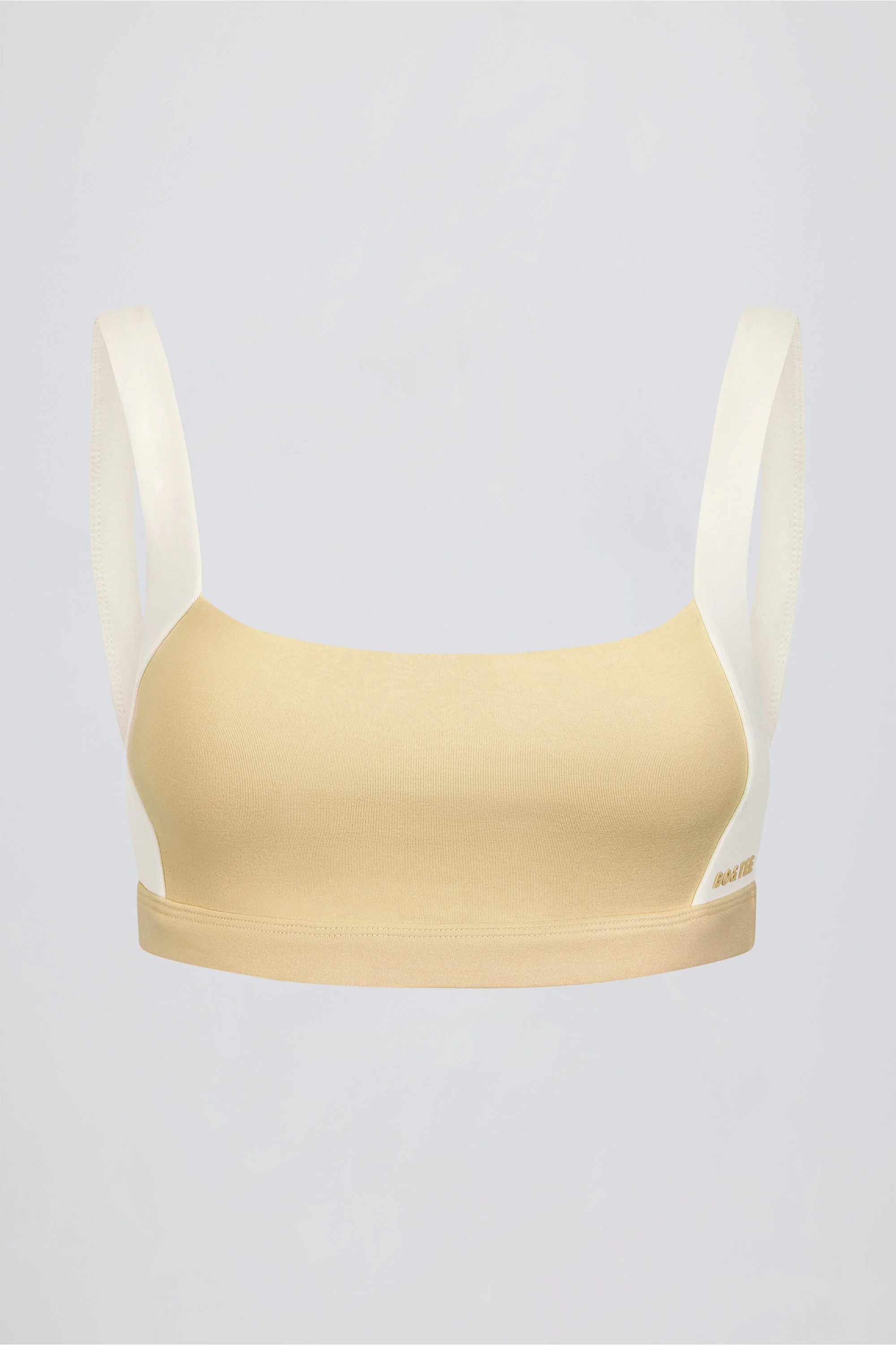 Contrast Sports Bra in Lemon Marl - Image 6