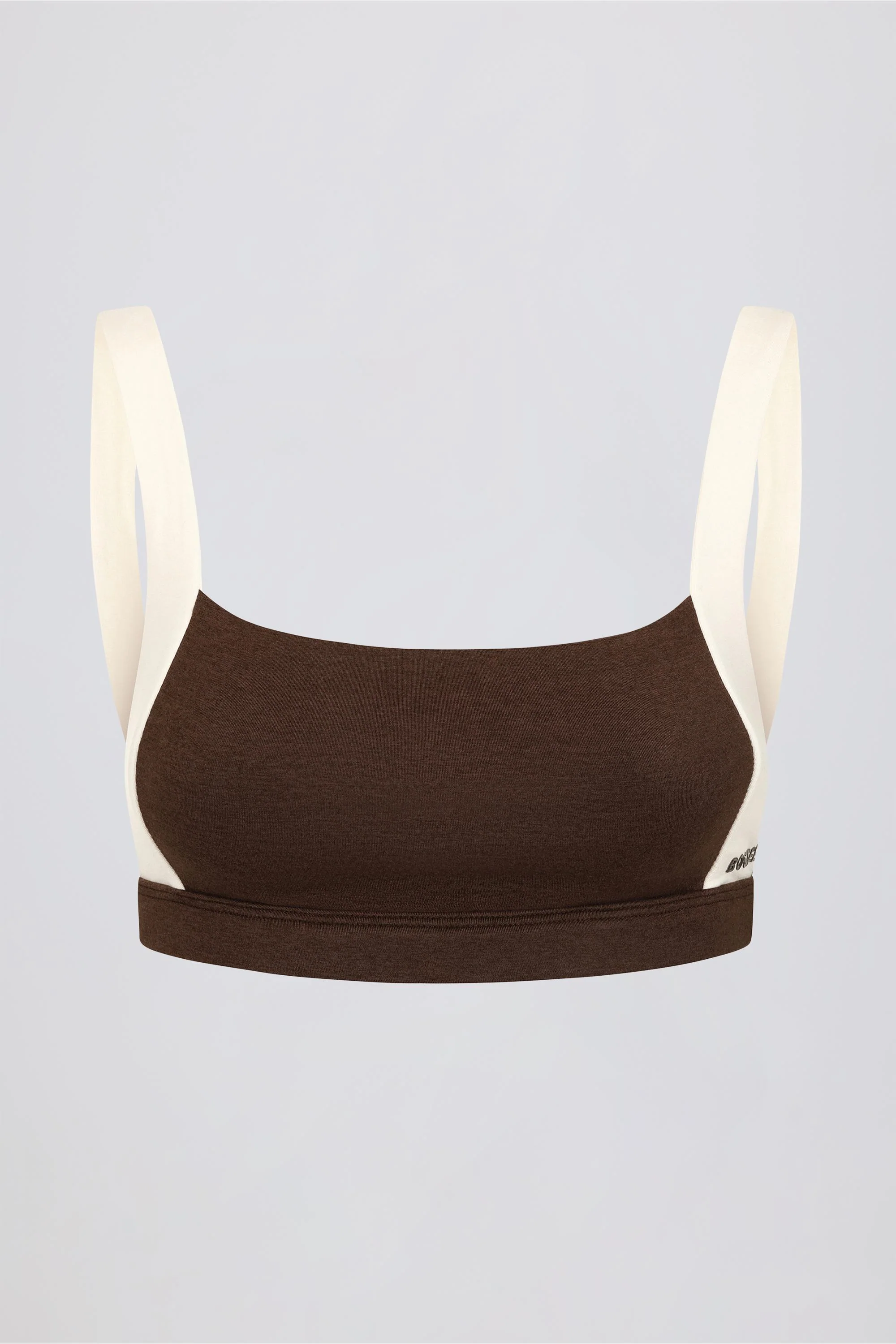 Contrast Sports Bra in Pecan Marl - Image 6