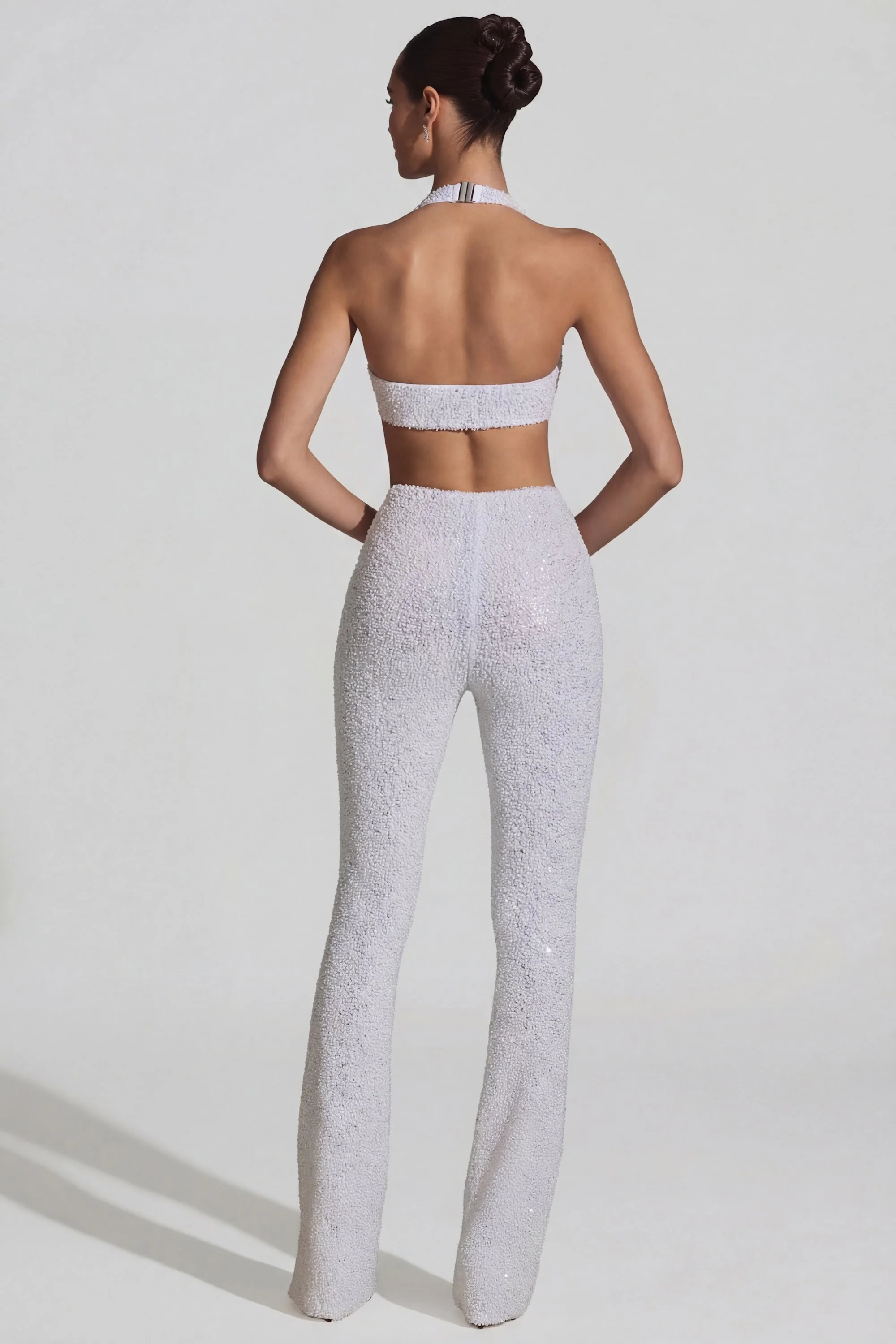 Embellished Cut-Out Jumpsuit in White - Image 6