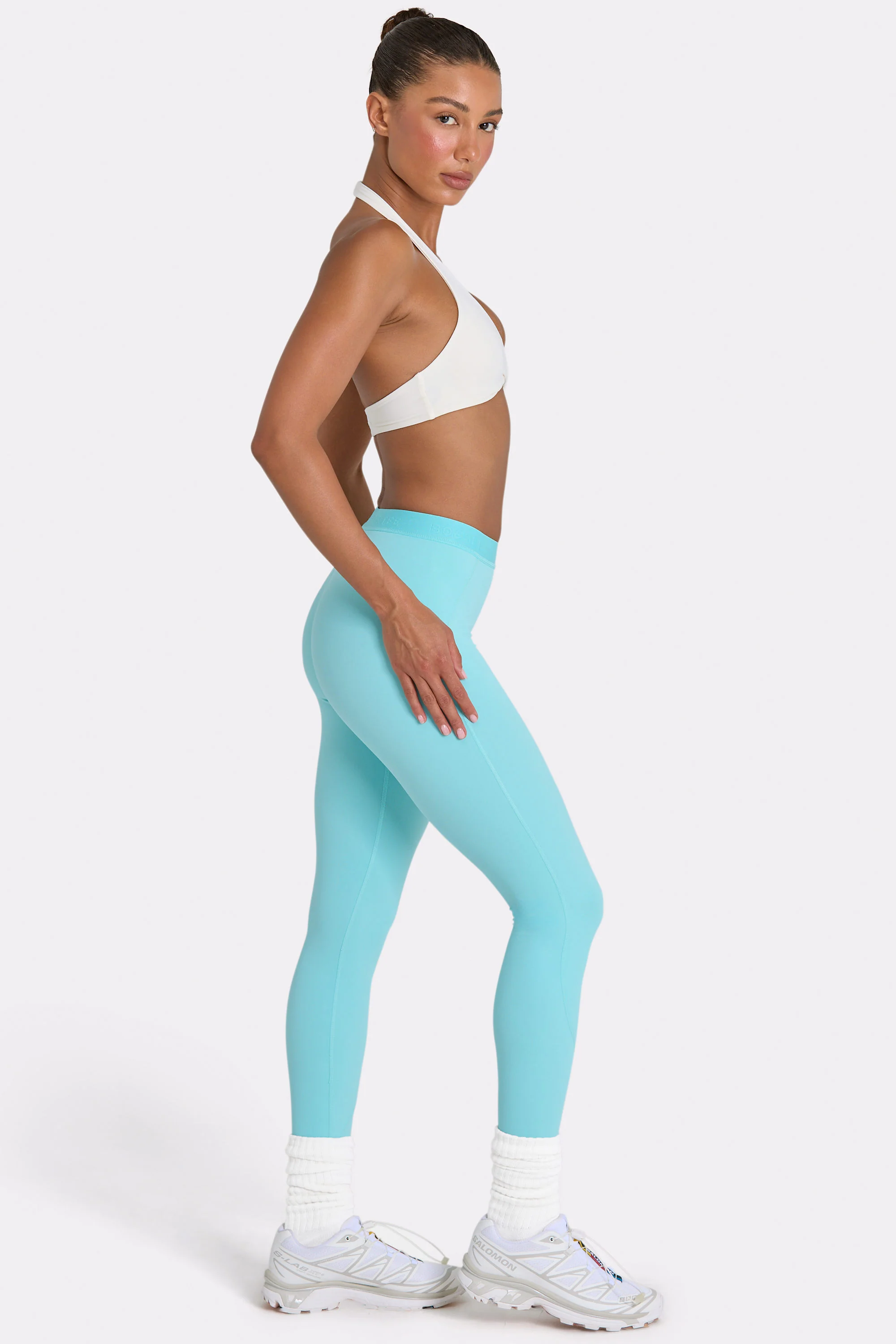 Soft Active Leggings in Aqua - Image 3
