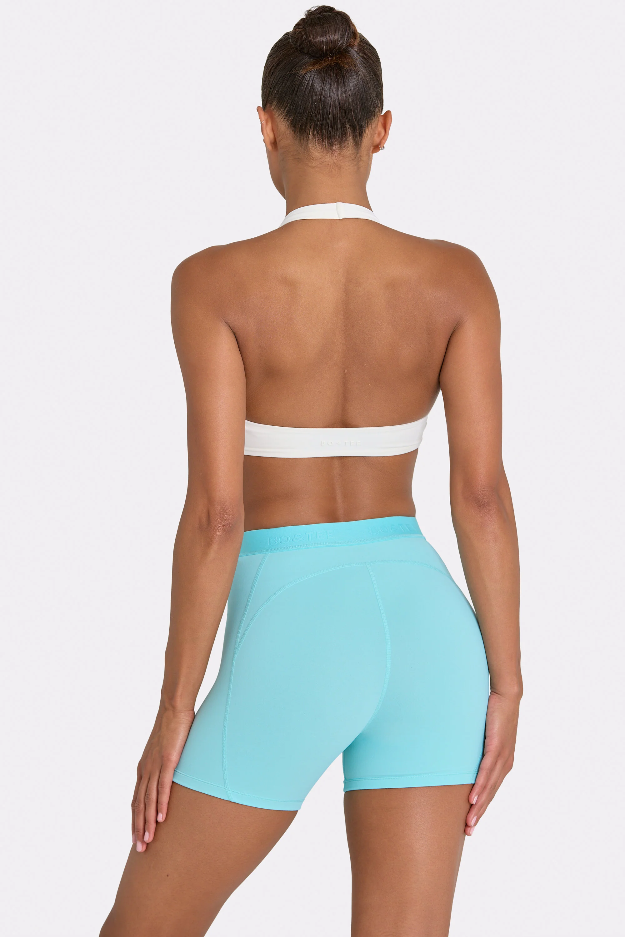 Soft Active Mini Shorts in Aqua - Image 2