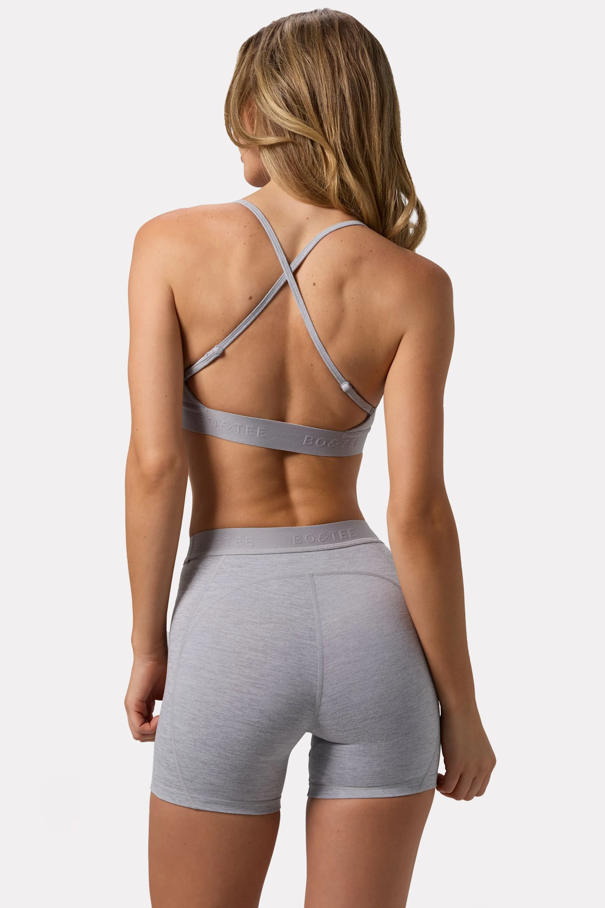 Soft Active Mini Shorts in Grey Marl - Image 2