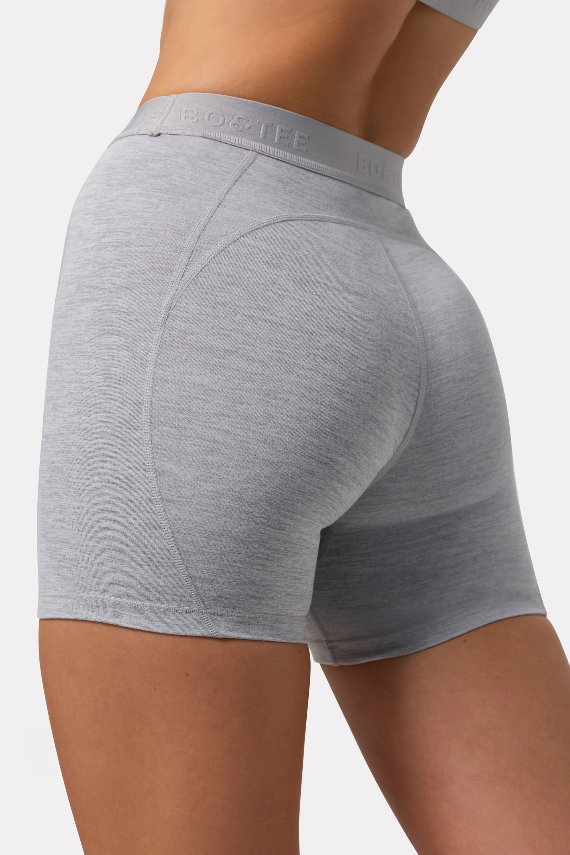 Soft Active Mini Shorts in Grey Marl - Image 4