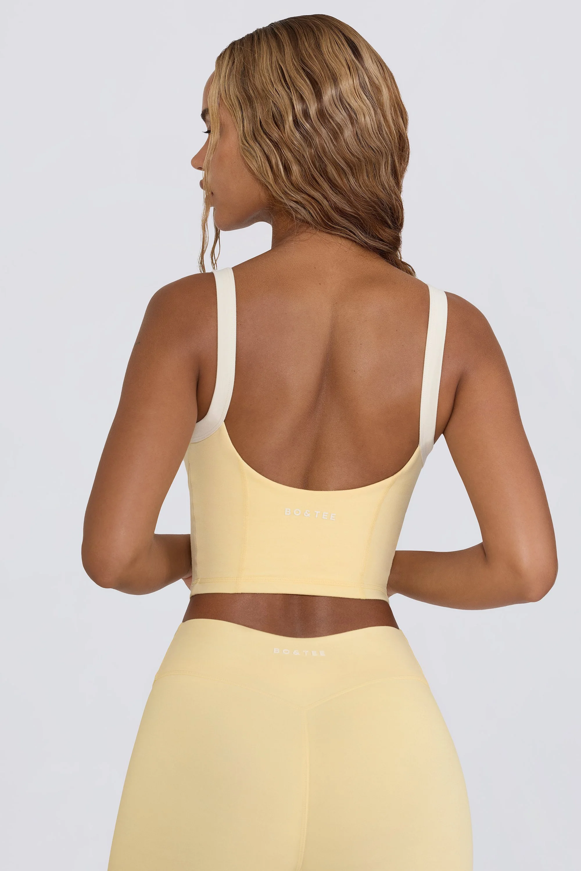 Cropped Tank Top in Lemon Marl - Image 3