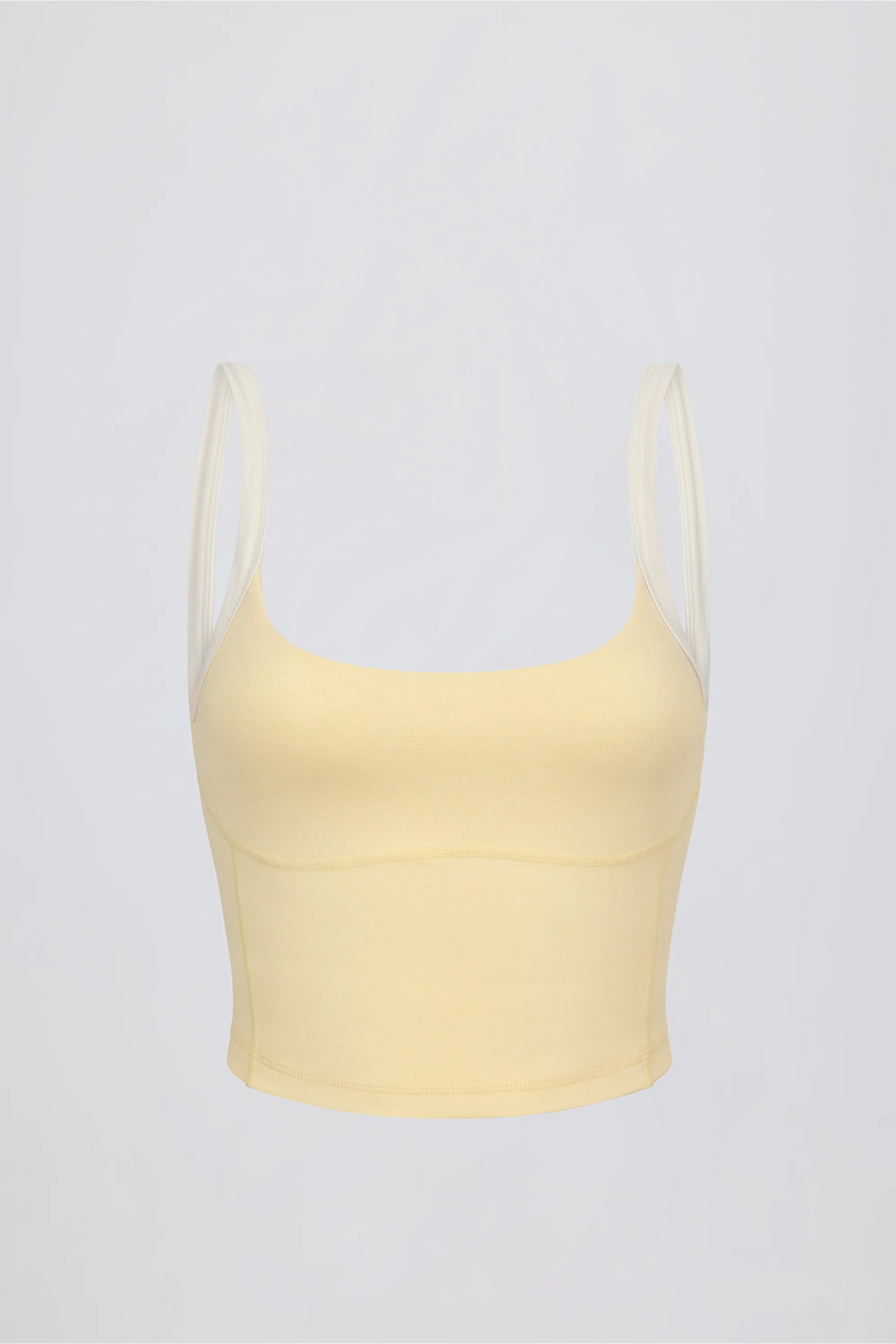 Cropped Tank Top in Lemon Marl - Image 7