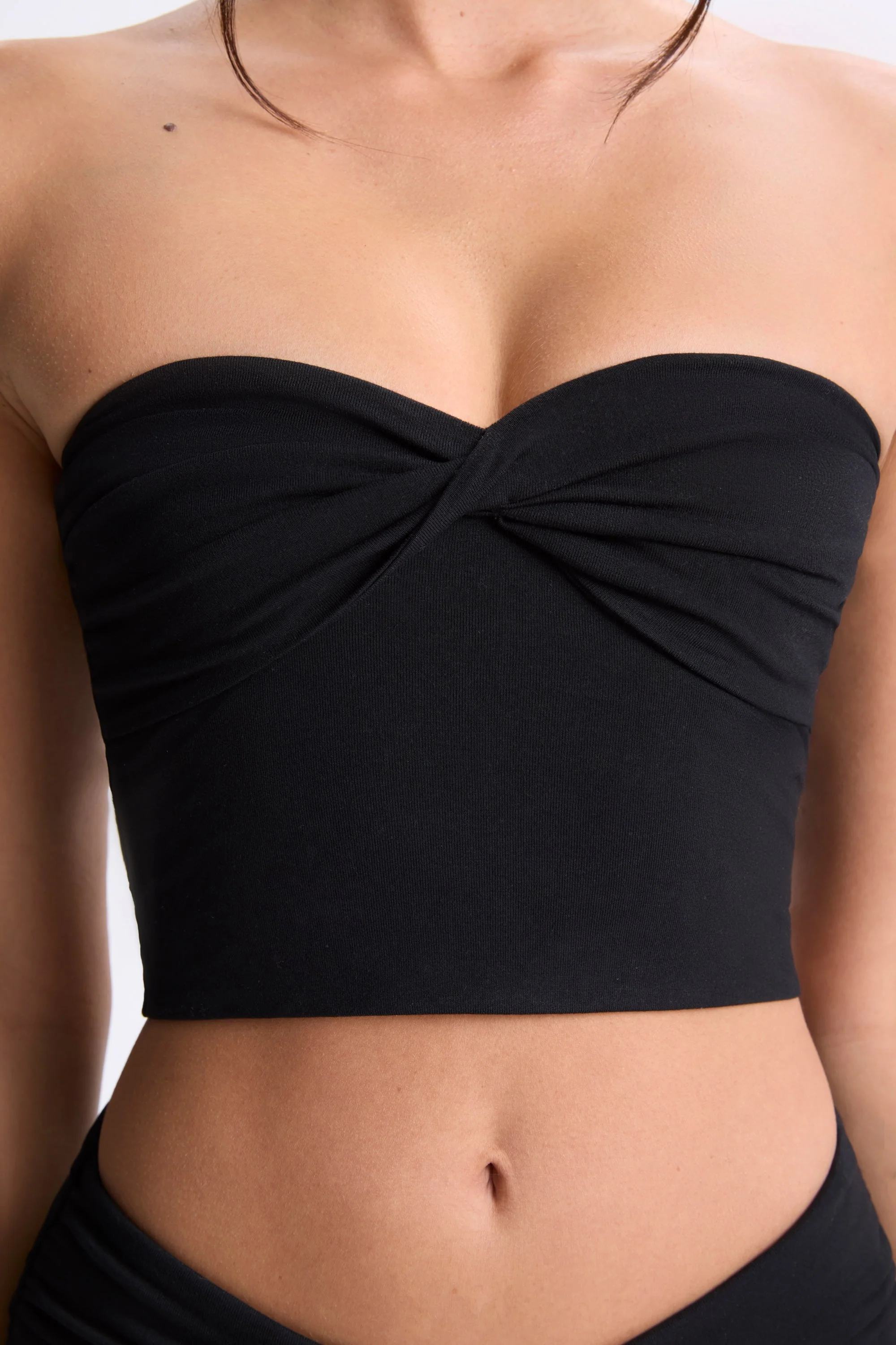 Modal Twist-Front Bandeau Top in Black - Image 4