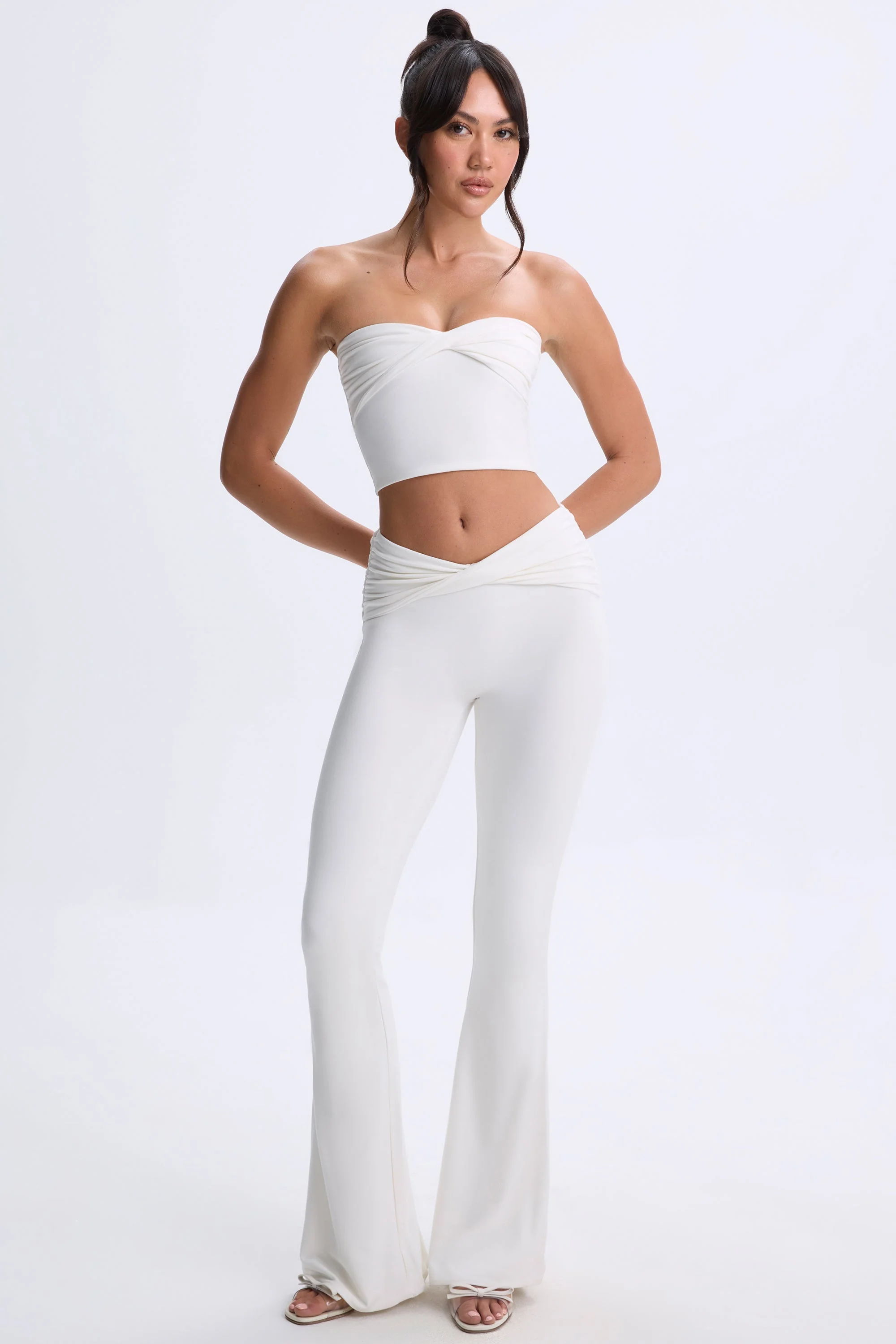 Modal Twist-Front Bandeau Top in White - Image 7