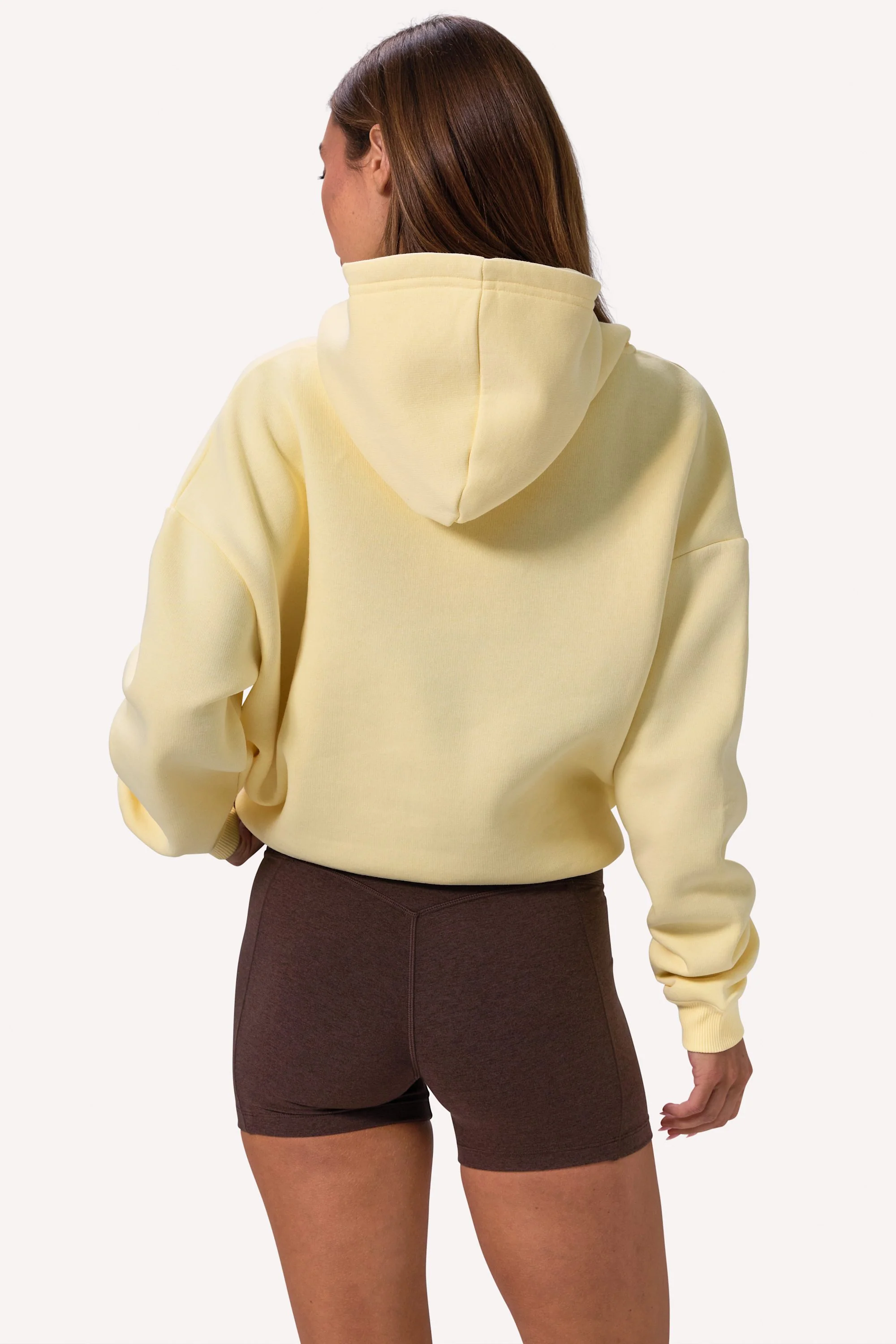 Embroidered Oversized Hoodie in Soft Yellow - Image 2