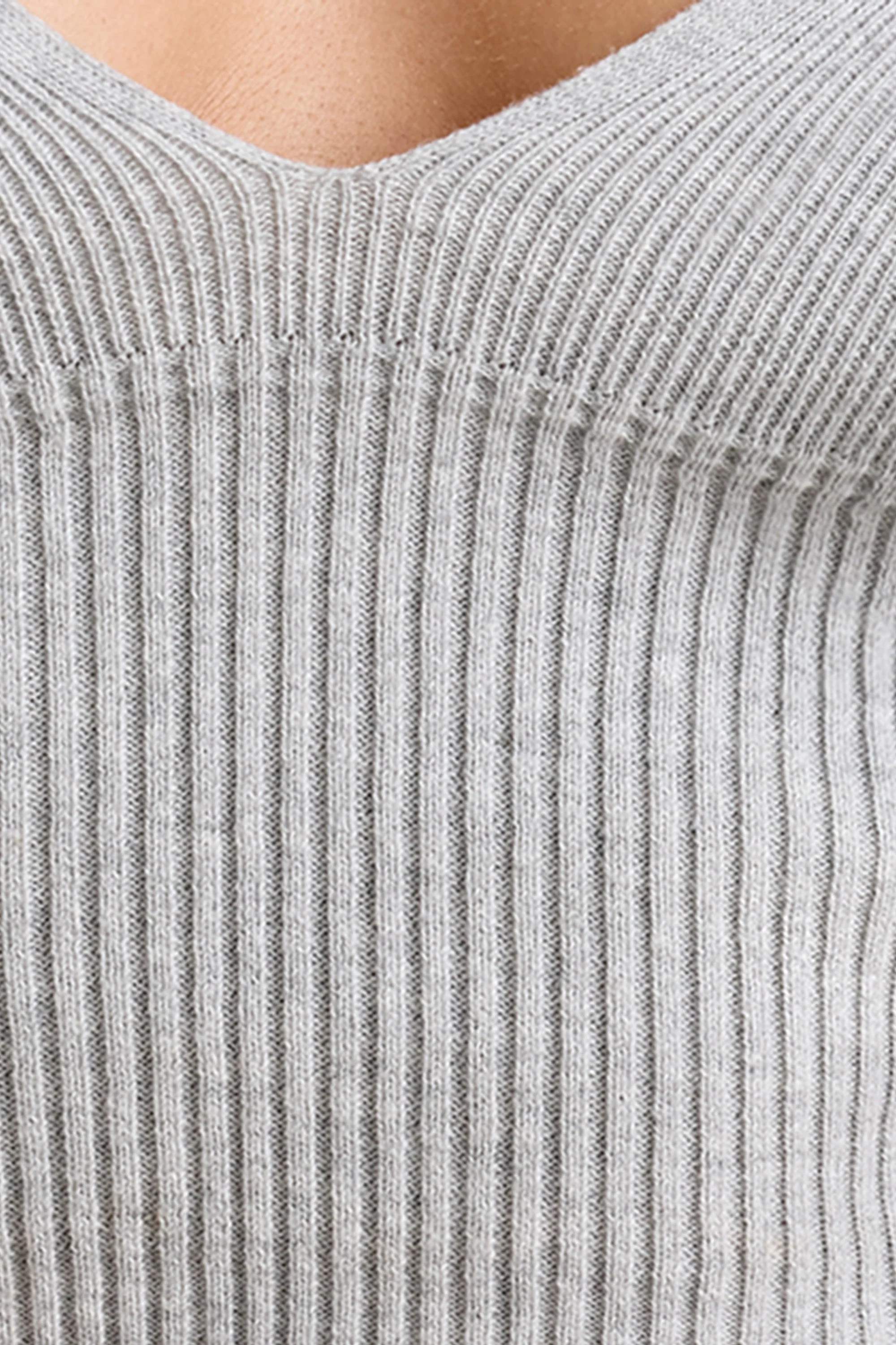 Chunky Knit Tank Top in Grey Marl - Image 5