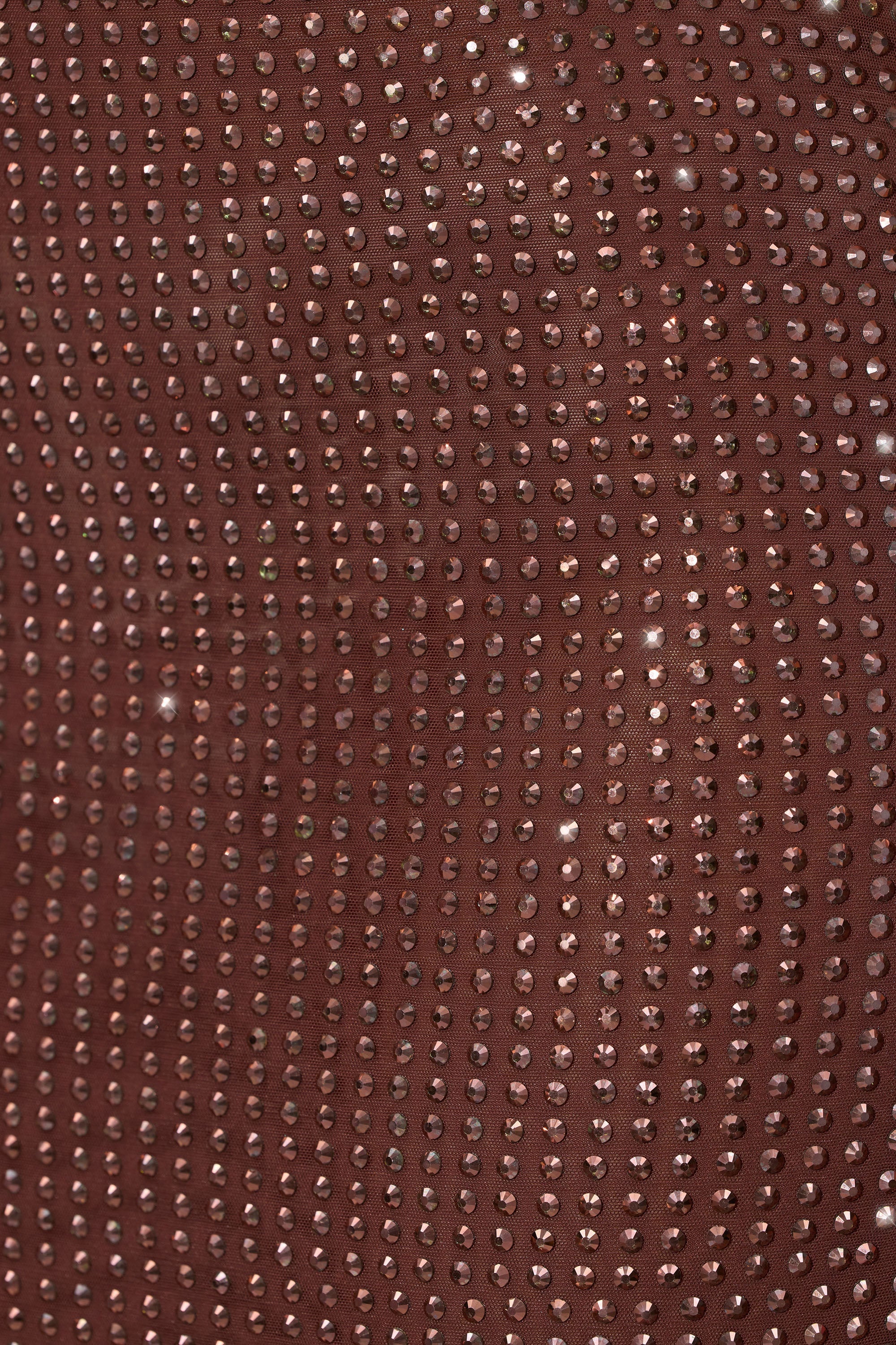 Embellished Mid Rise Maxi Skirt in Espresso - Image 4