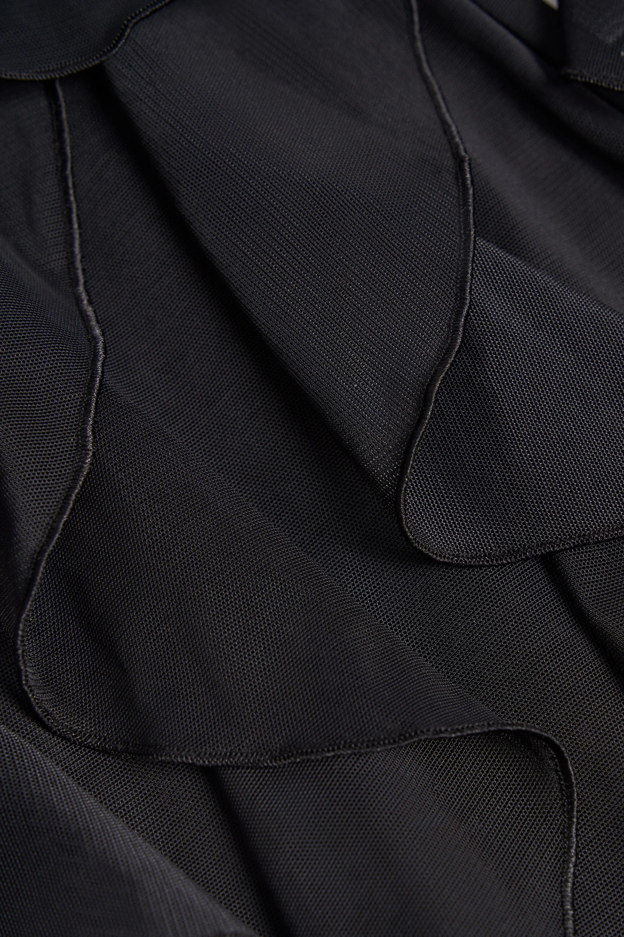 Ruffled Mid-Rise Flared Trousers in Black - Image 3