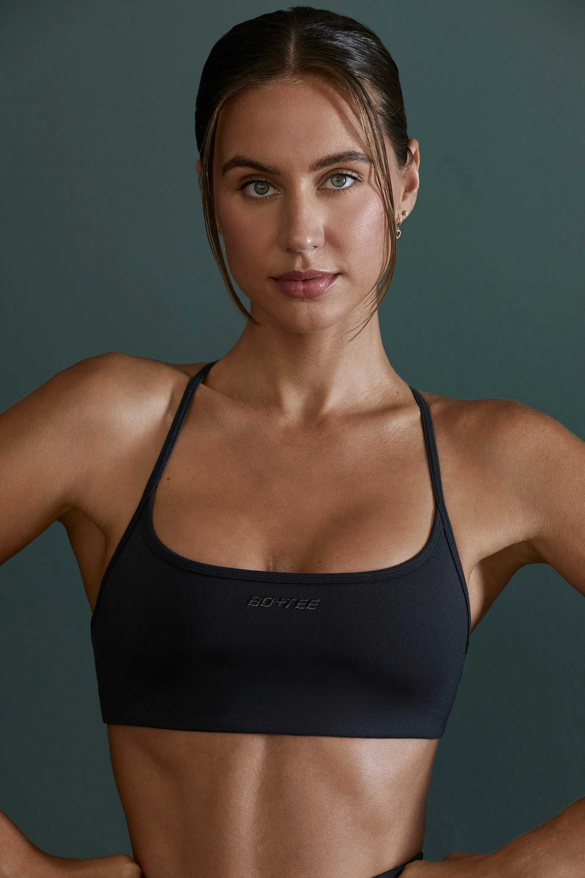 Seamless Strappy Sports Bra in Black - Image 8