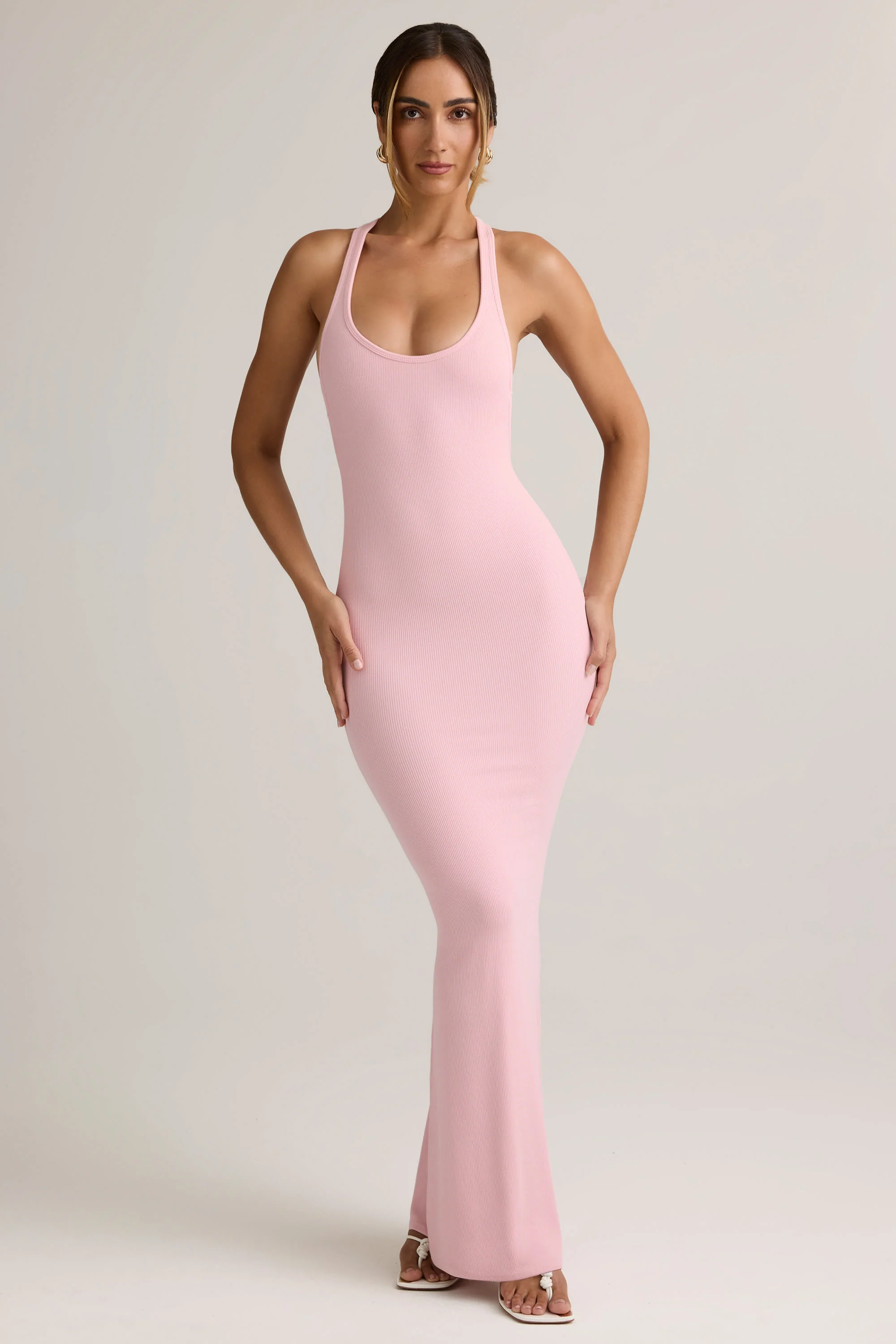 Modal Racerback Maxi Dress in Baby Pink - Image 2